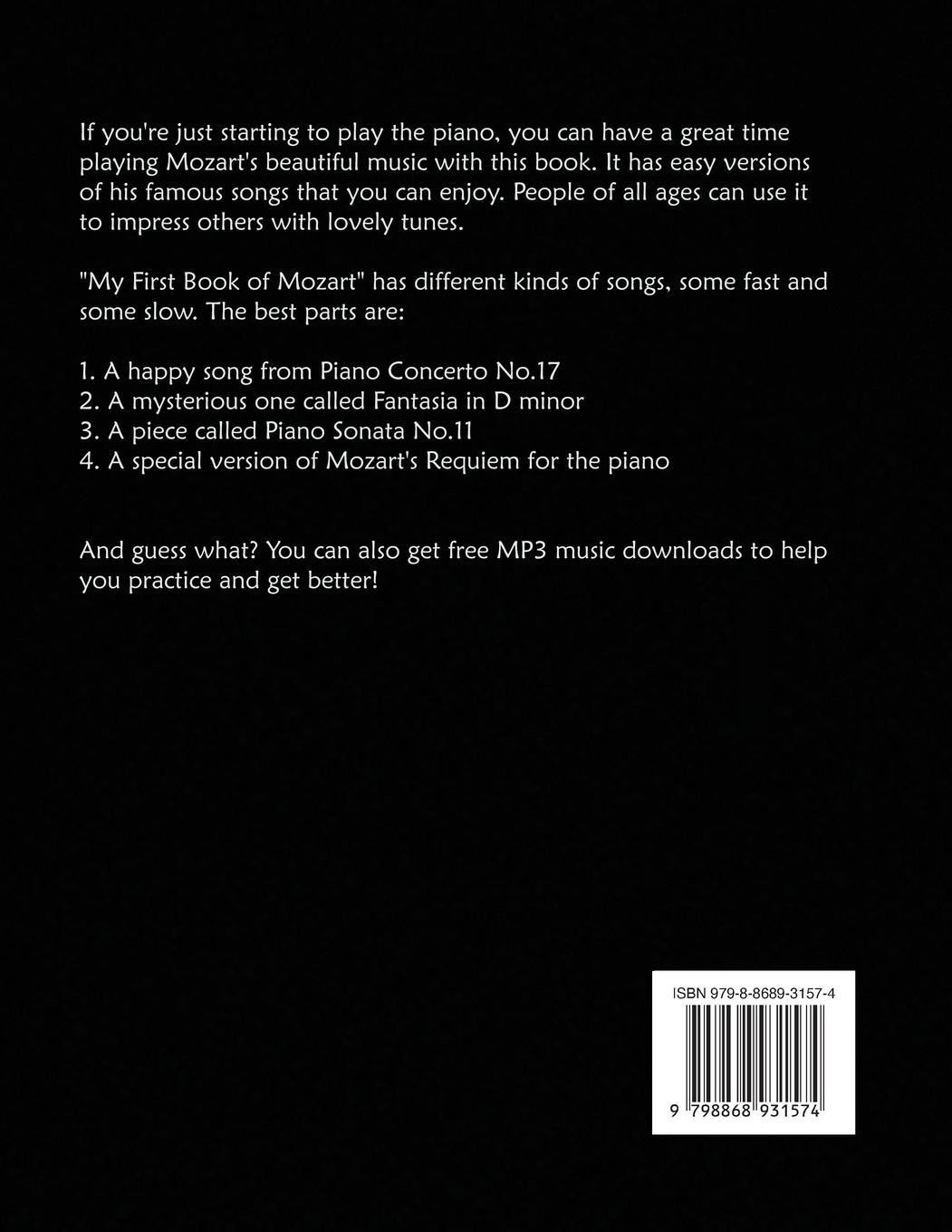 Rückseitencover A First Book of Mozart