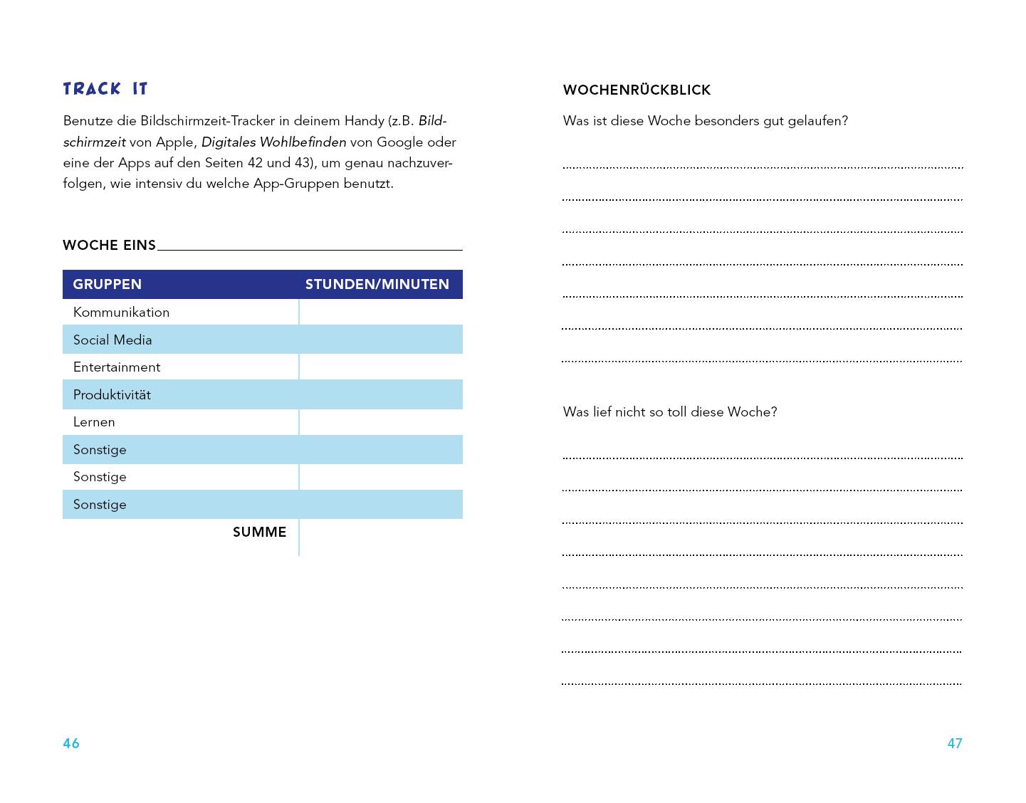Beispielinhalt (Bild) Log Off - Mein Journal für mehr Offline-Zeit