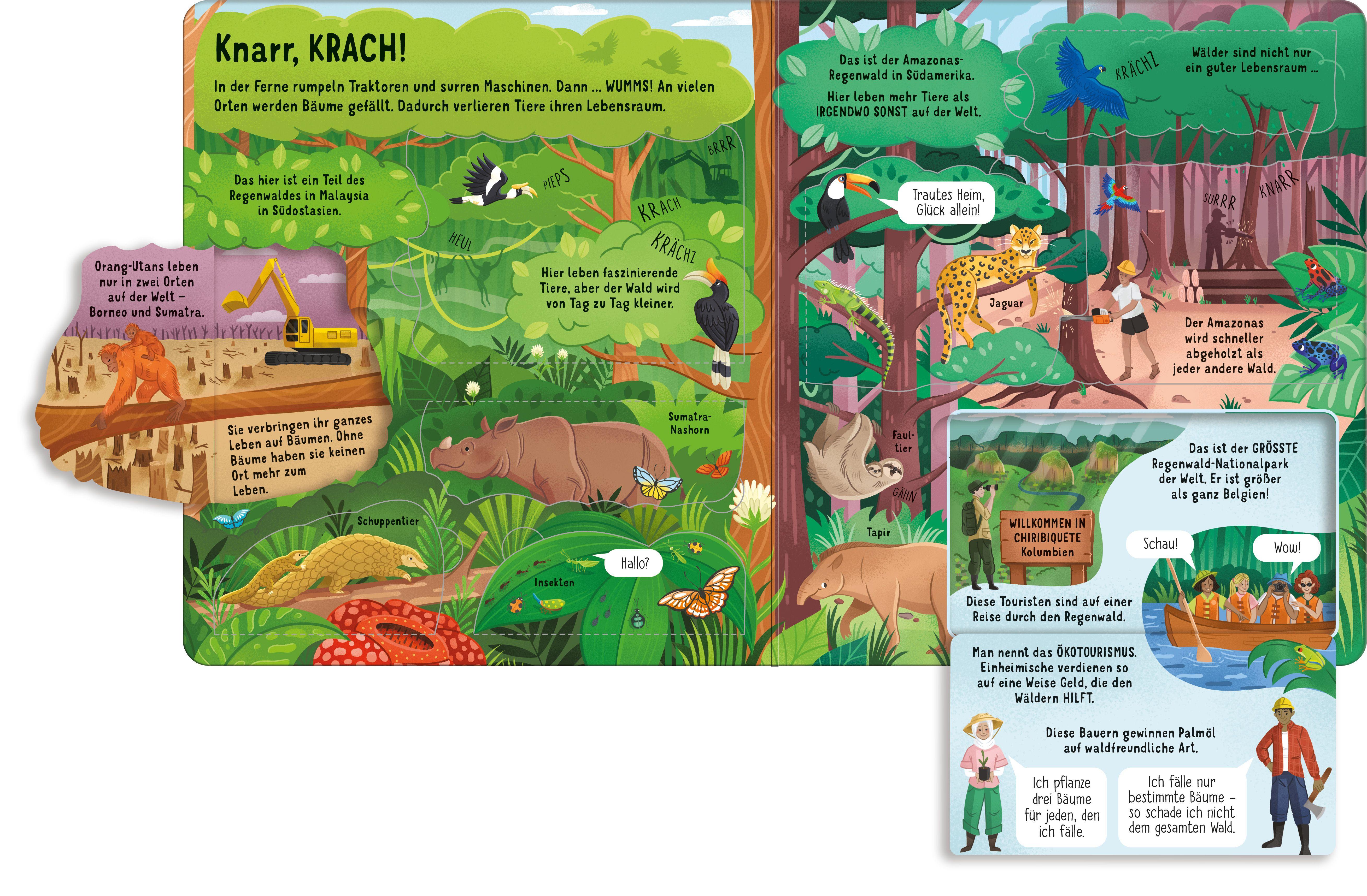 Beispielinhalt (Bild) Aufklappen und Entdecken: Bedrohte Tiere