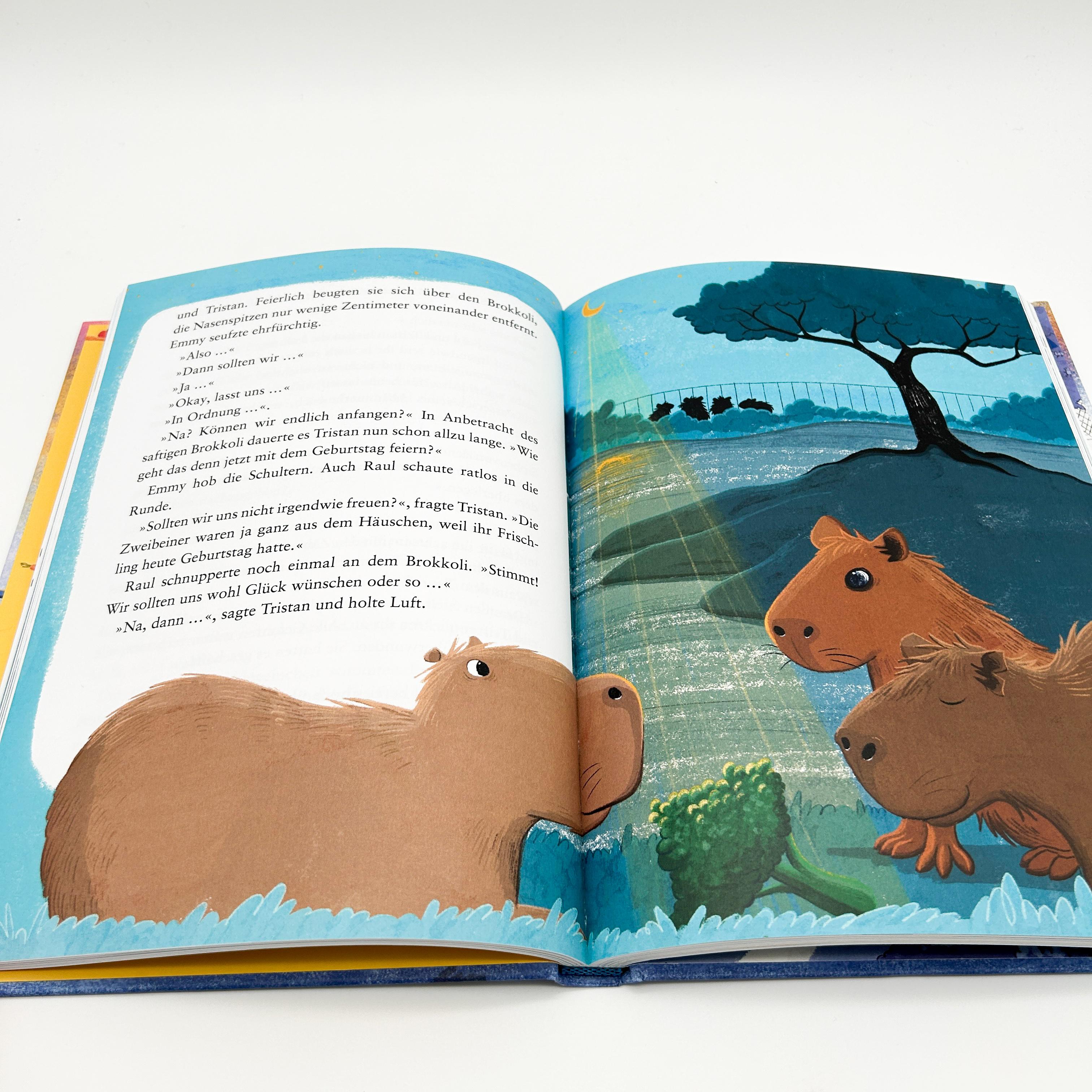 Beispielinhalt (Bild) Drei Wasserschweine brennen durch