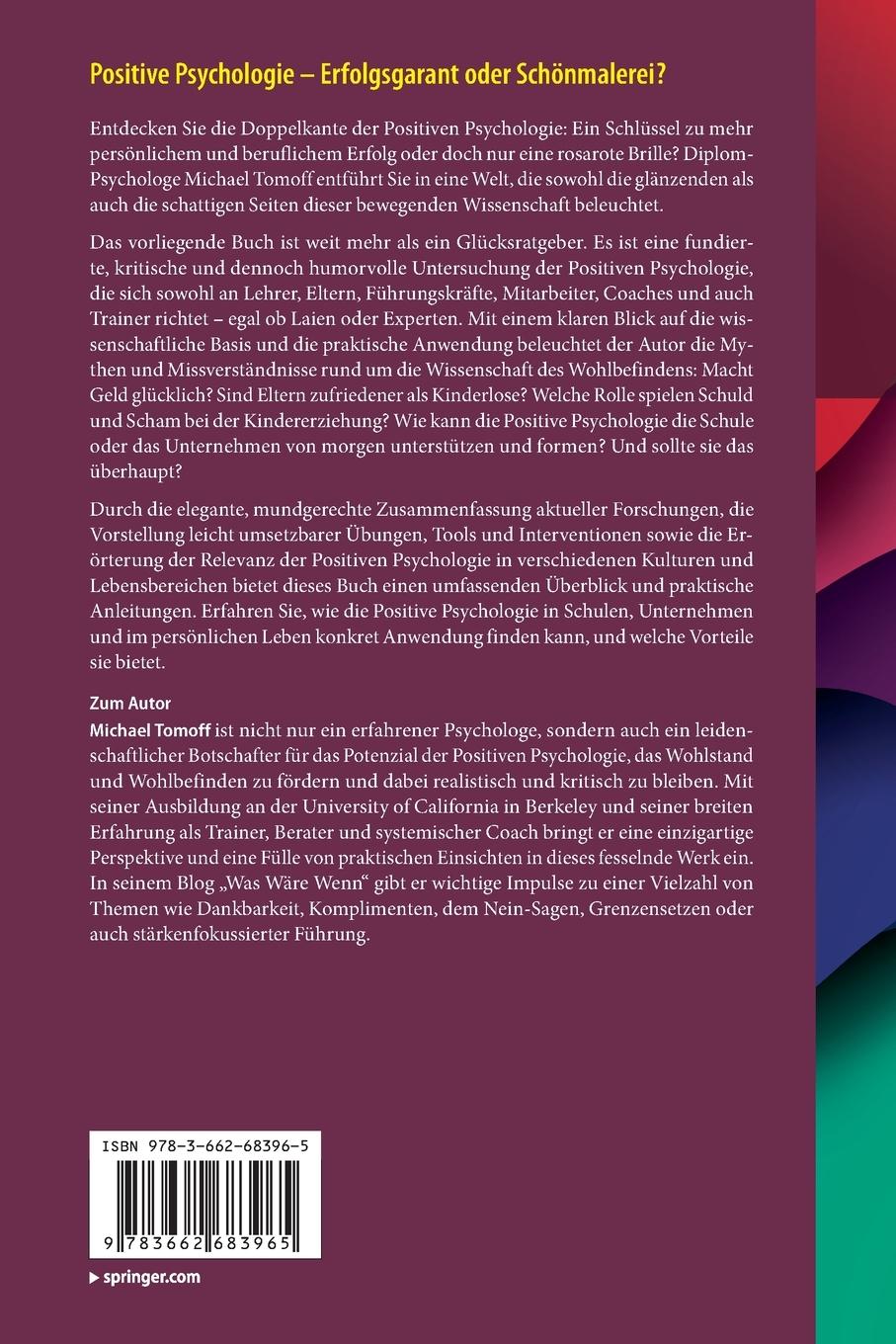 Rückseitencover Positive Psychologie - Erfolgsgarant oder Schönmalerei?