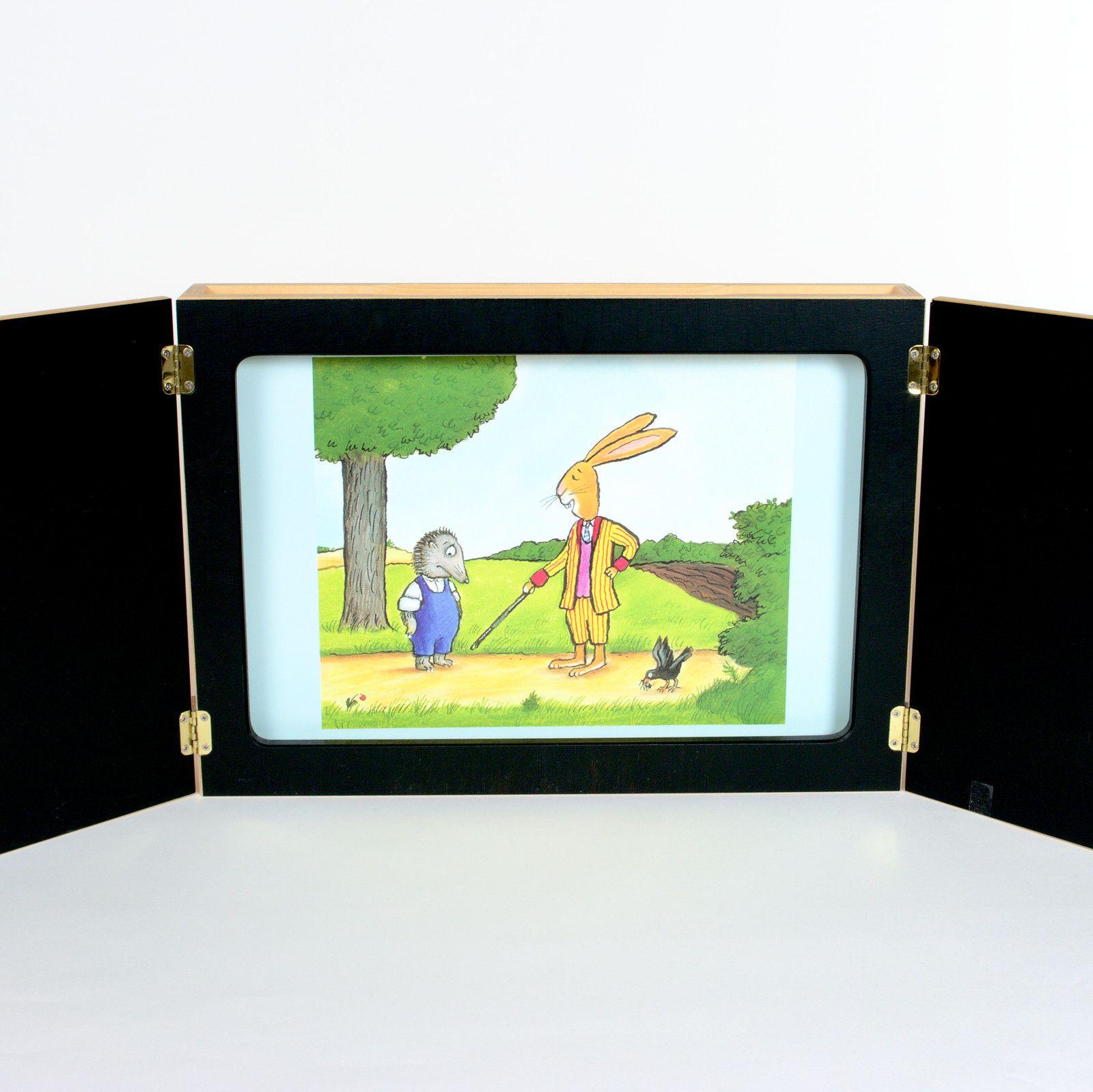 Beispielinhalt (Bild) Bilderbuchkarten 'Hase und Igel' von Axel Scheffler