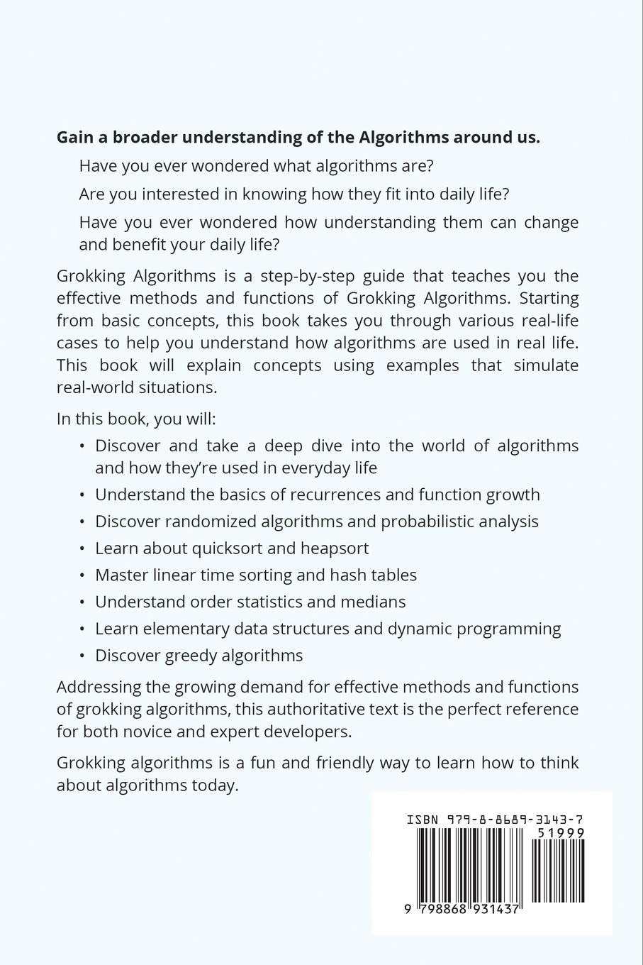 Rückseitencover GROKKING  ALGORITHM  BLUEPRINT