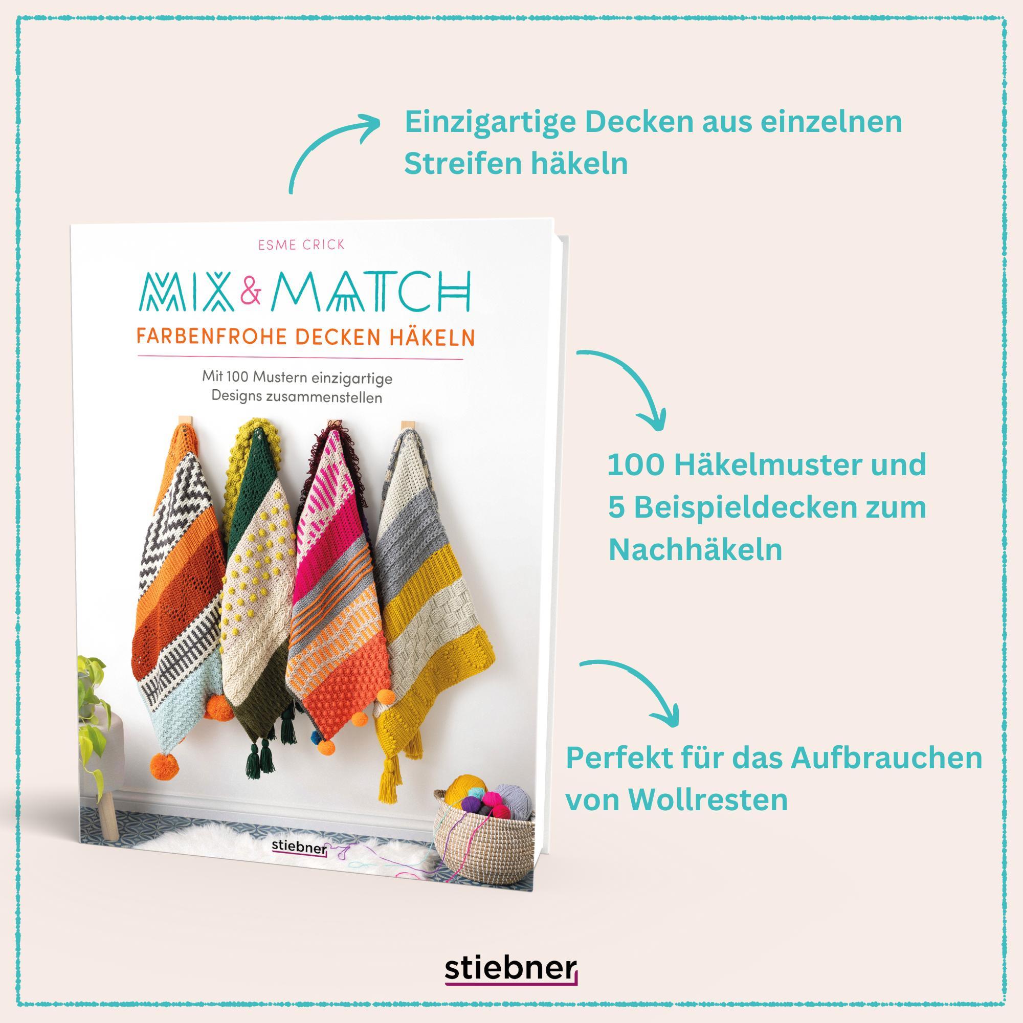 Beispielinhalt (Bild) Mix & Match Farbenfrohe Decken häkeln