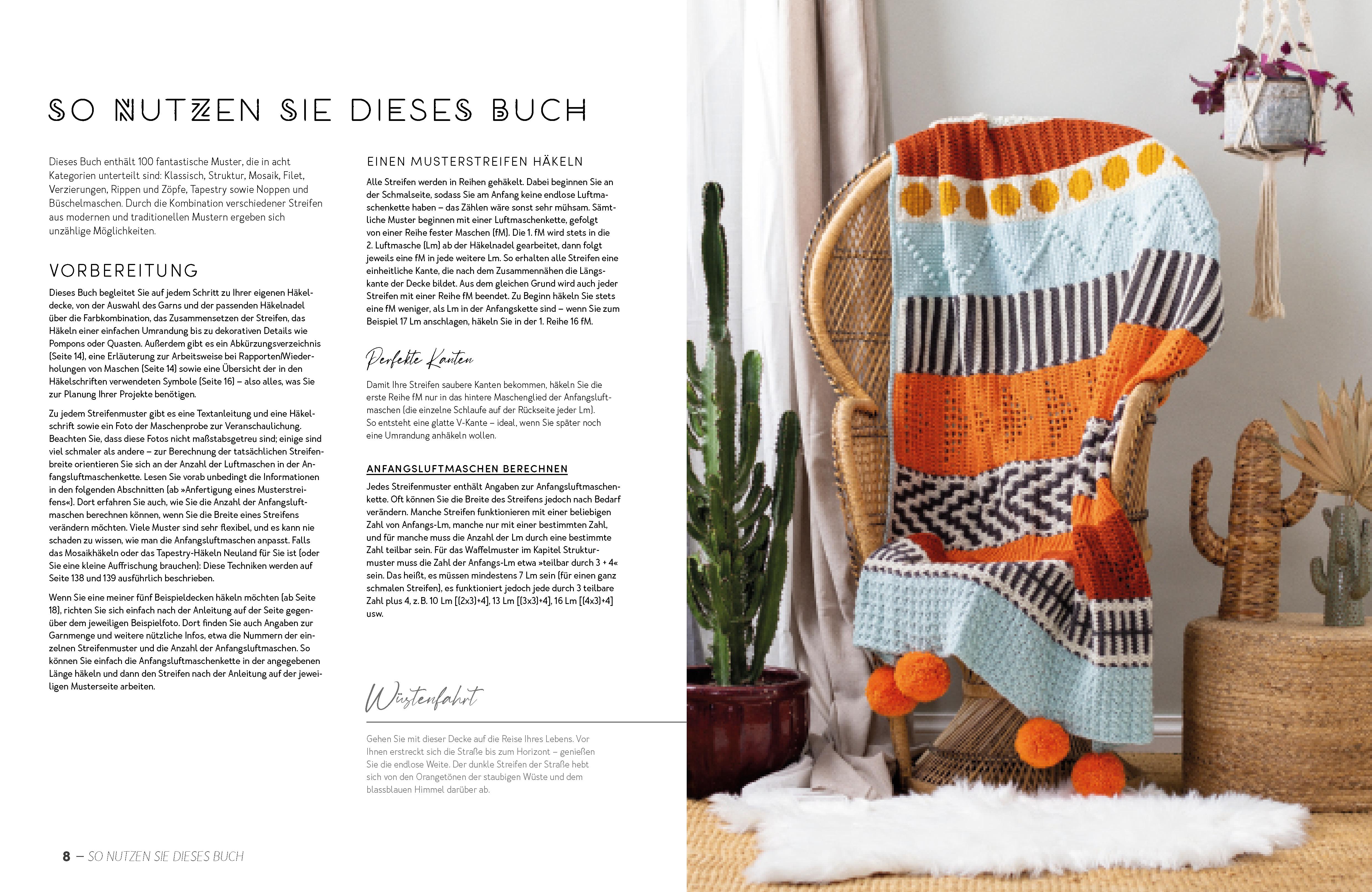 Beispielinhalt (Bild) Mix & Match Farbenfrohe Decken häkeln