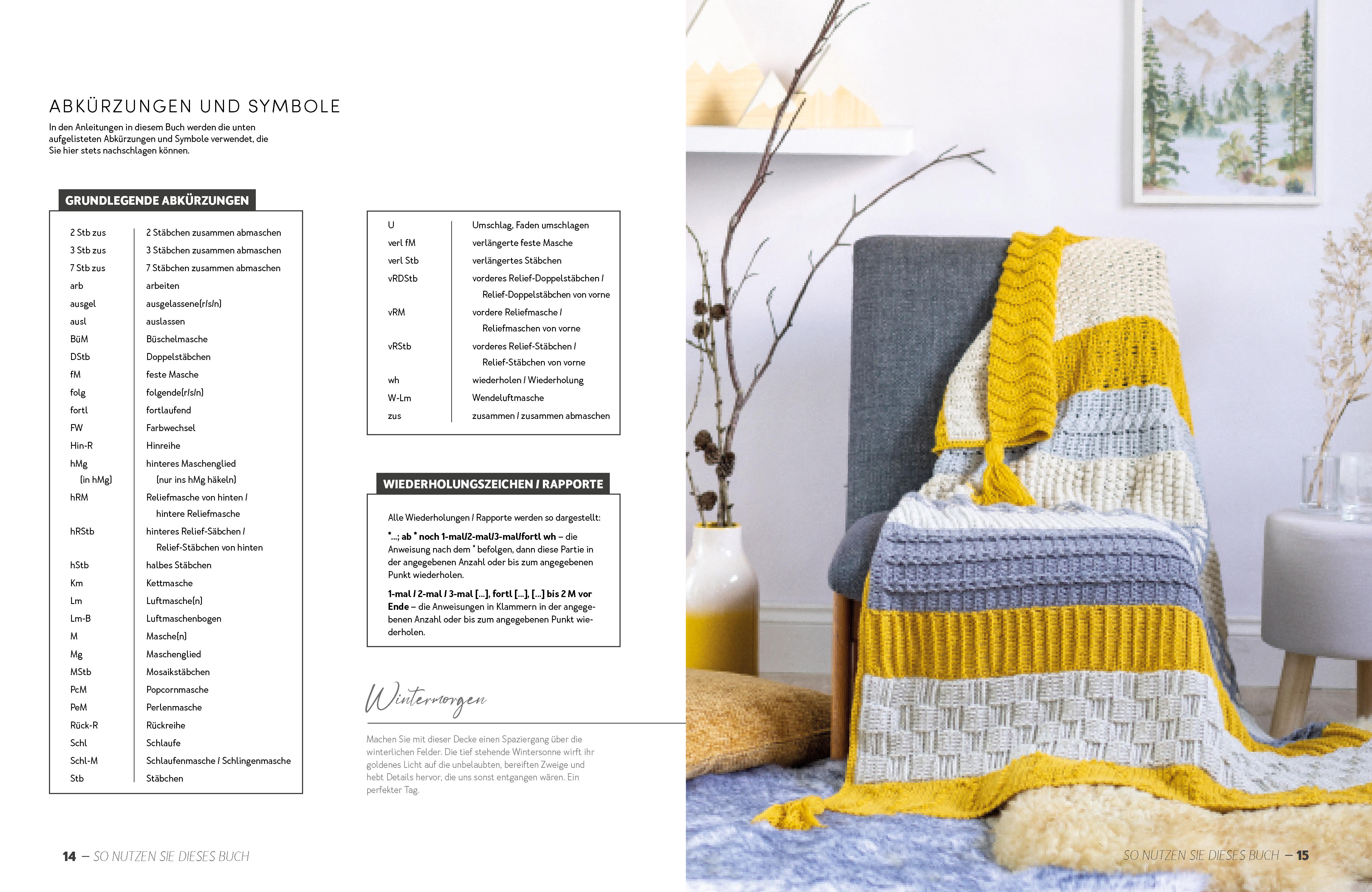 Beispielinhalt (Bild) Mix & Match Farbenfrohe Decken häkeln
