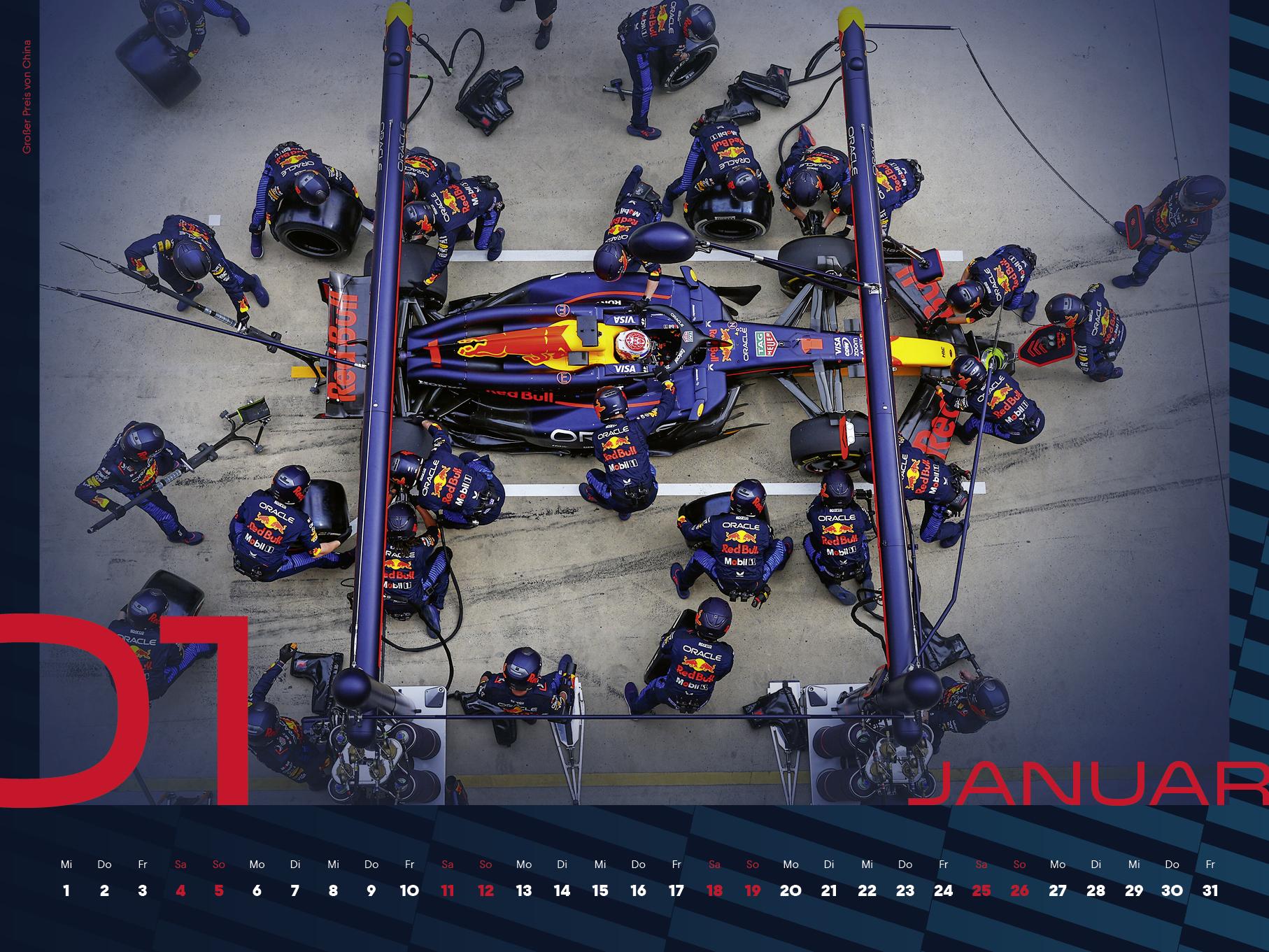 Beispielinhalt (Bild) Oracle Red Bull Racing 2025 - Posterkalender