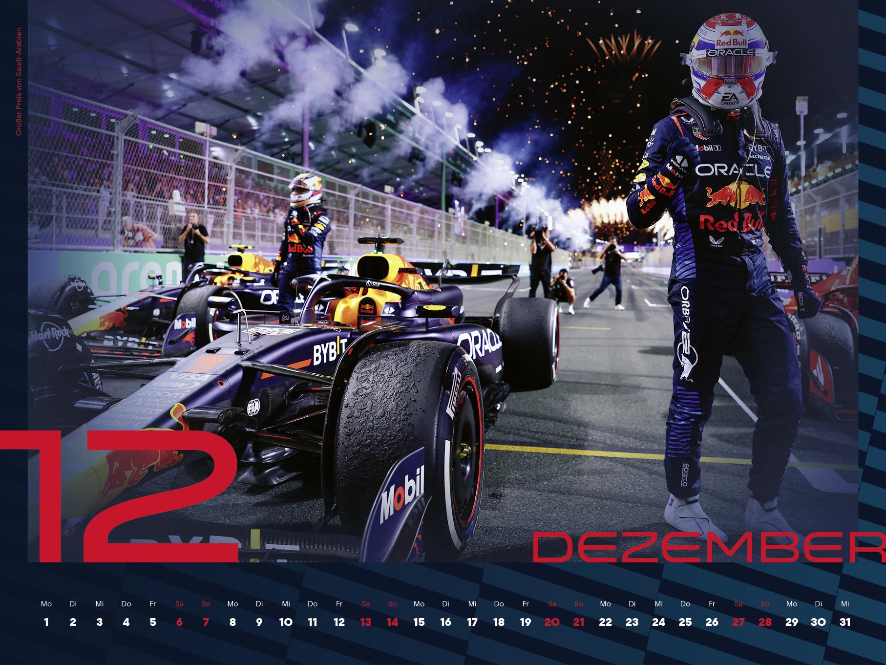 Beispielinhalt (Bild) Oracle Red Bull Racing 2025 - Posterkalender