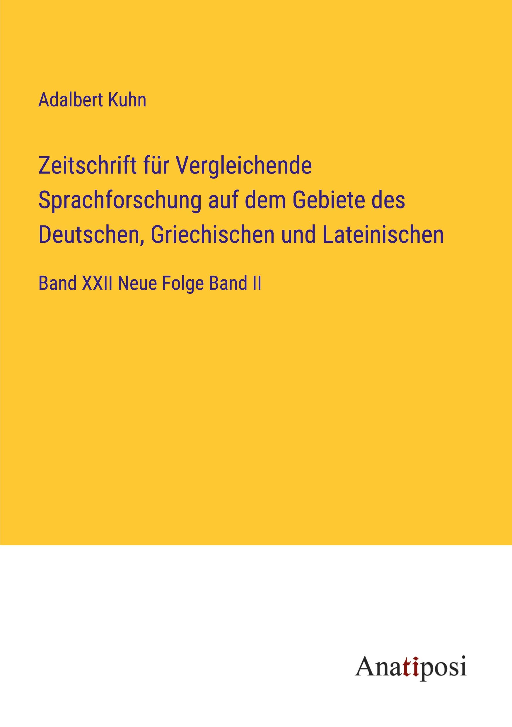 Vorderes Coverbild Zeitschrift für Vergleichende Sprachforschung auf dem Gebiete des Deutschen, Griechischen und Lateinischen