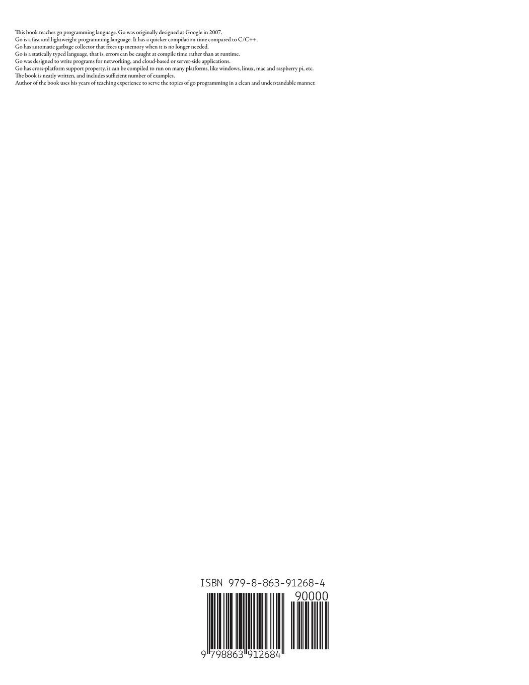 Rückseitencover Introduction to Google's Go Programming Language