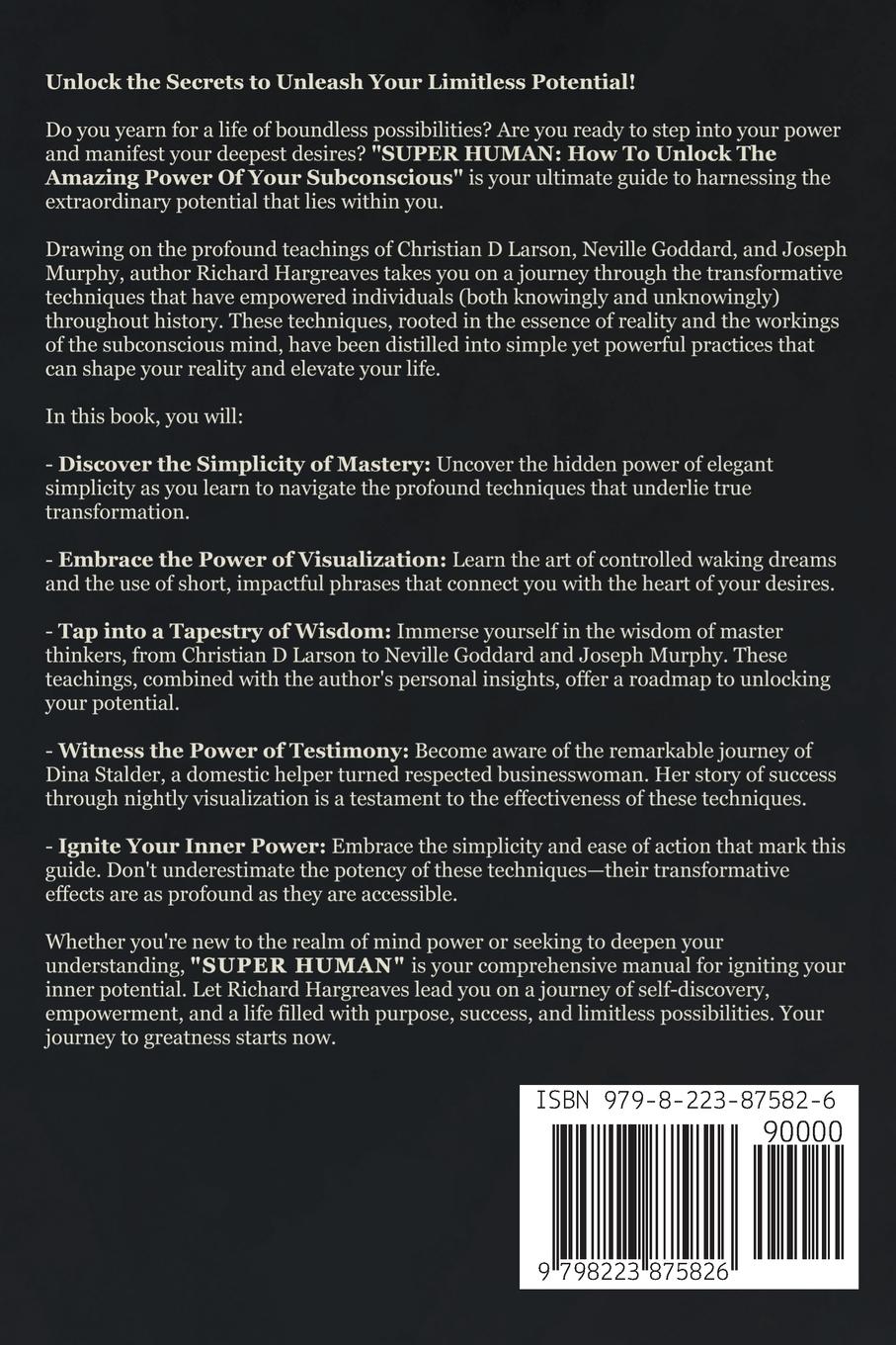 Rückseitencover Super Human -  How to Unlock the Amazing Power of Your Subconscious Mind