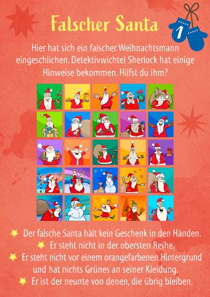 Beispielinhalt (Bild) Rätseladventskalender for Kids 3
