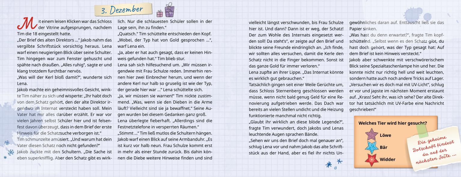 Beispielinhalt (Bild) Findet den Schatz! - Ein Escape-Adventskalender für Kids