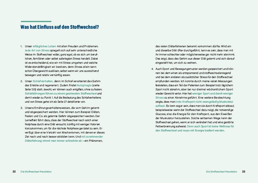 Beispielinhalt (Bild) Die Stoffwechsel-Revolution - Abnehmen mit Kohlenhydraten