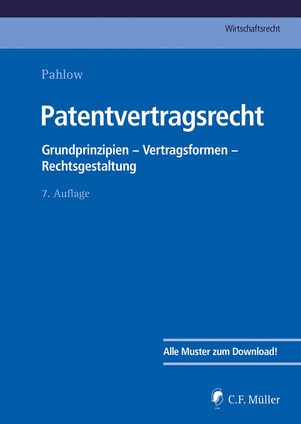 Vorderes Coverbild Patentvertragsrecht