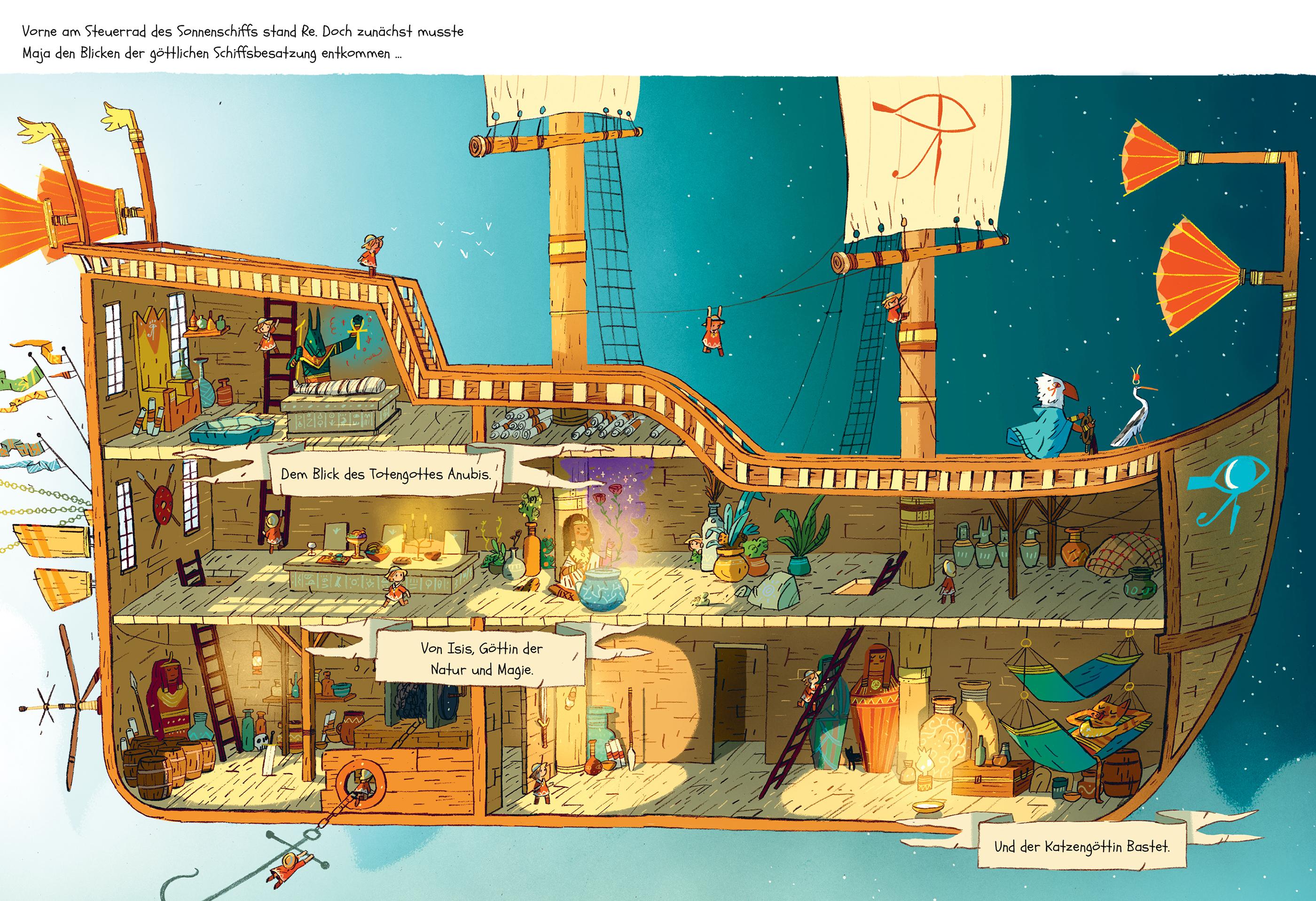 Beispielinhalt (Bild) Professor Blausteins höchst ungewöhnliche Vorfahren (Band 3) - Maja und das Rätsel der Sphinx