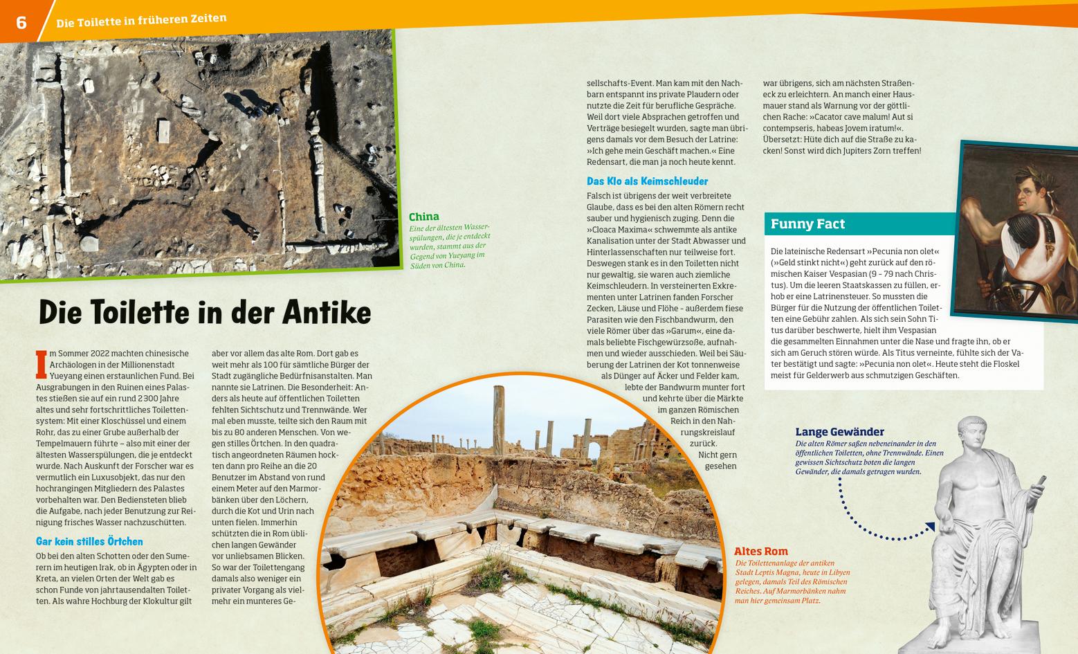 Beispielinhalt (Bild) WAS IST WAS Band 147. Die Toilette. Alles zum stillen Örtchen