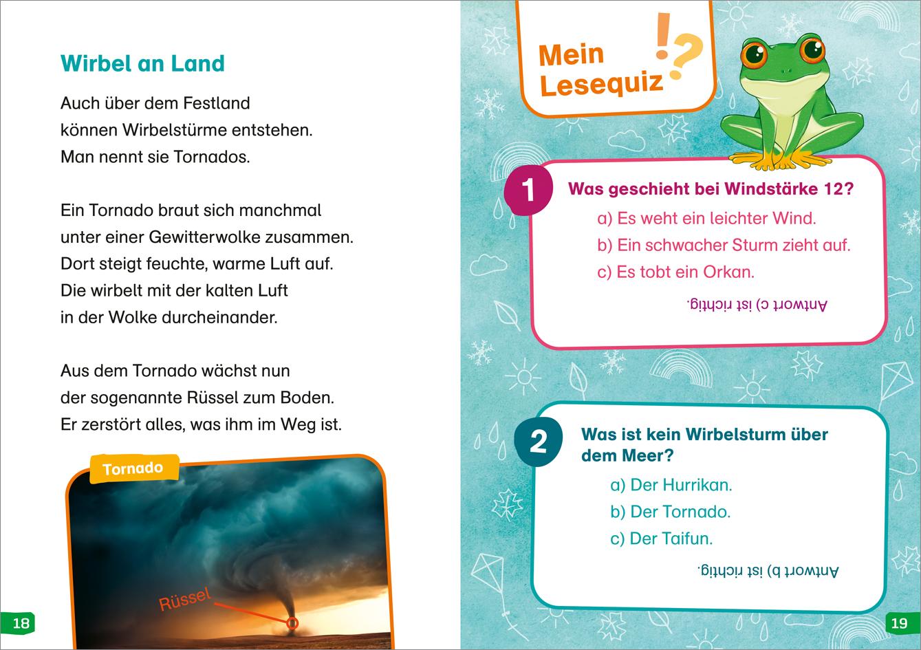 Beispielinhalt (Bild) WAS IST WAS Erstes Lesen easy! Band 16. Wie wird das Wetter?