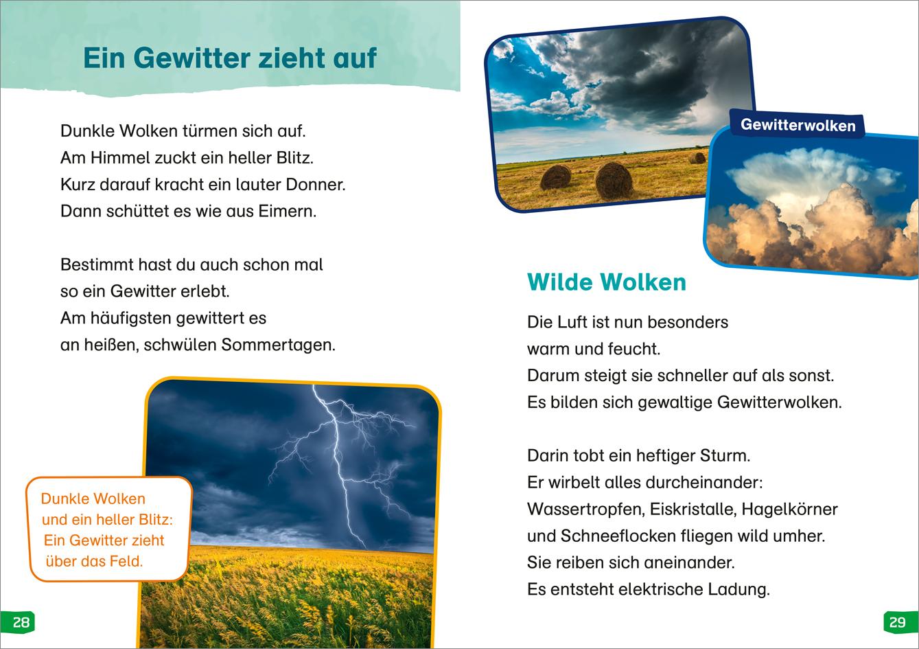 Beispielinhalt (Bild) WAS IST WAS Erstes Lesen easy! Band 16. Wie wird das Wetter?