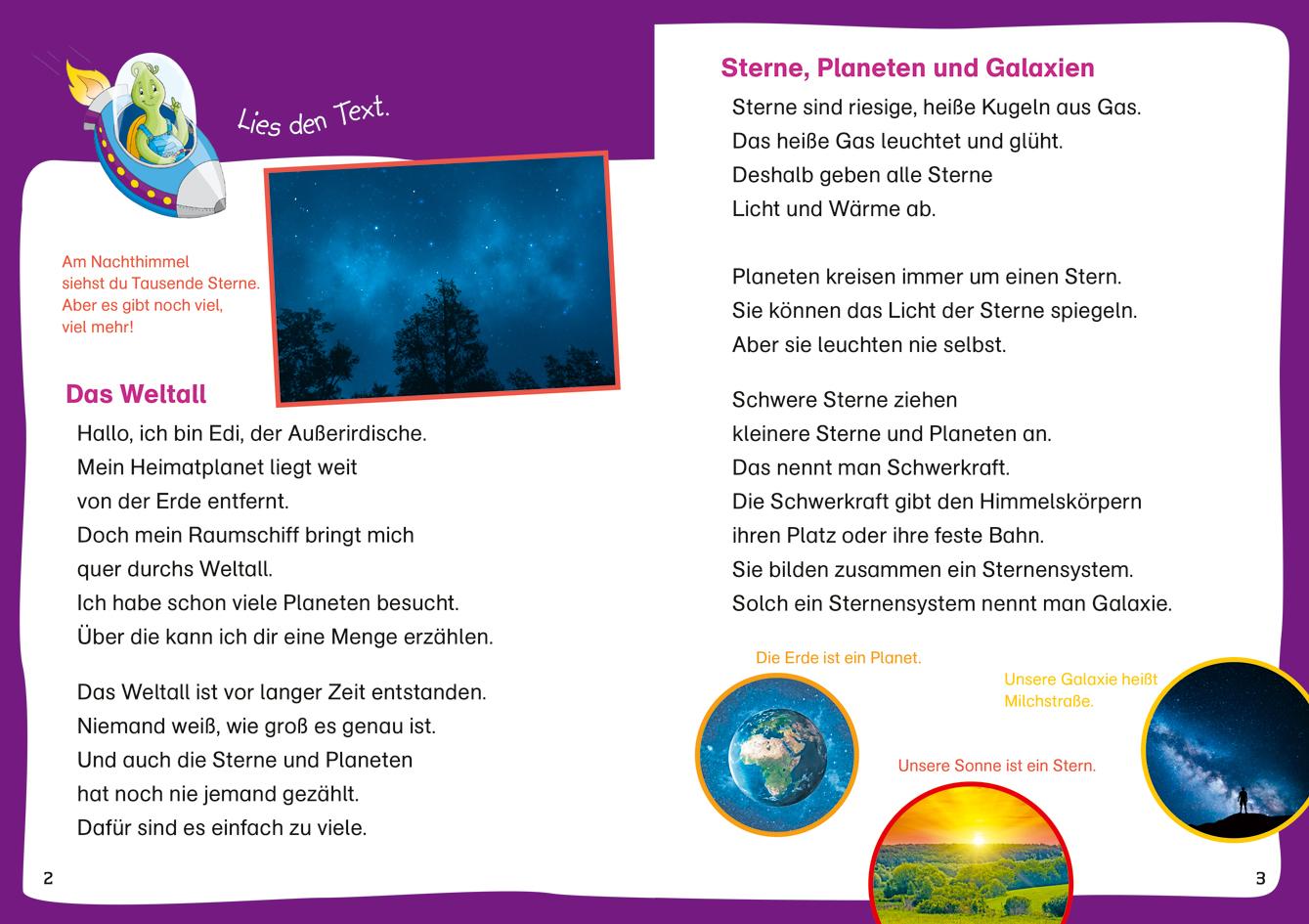 Beispielinhalt (Bild) WAS IST WAS Erstes Lesen. Leserätsel Planeten