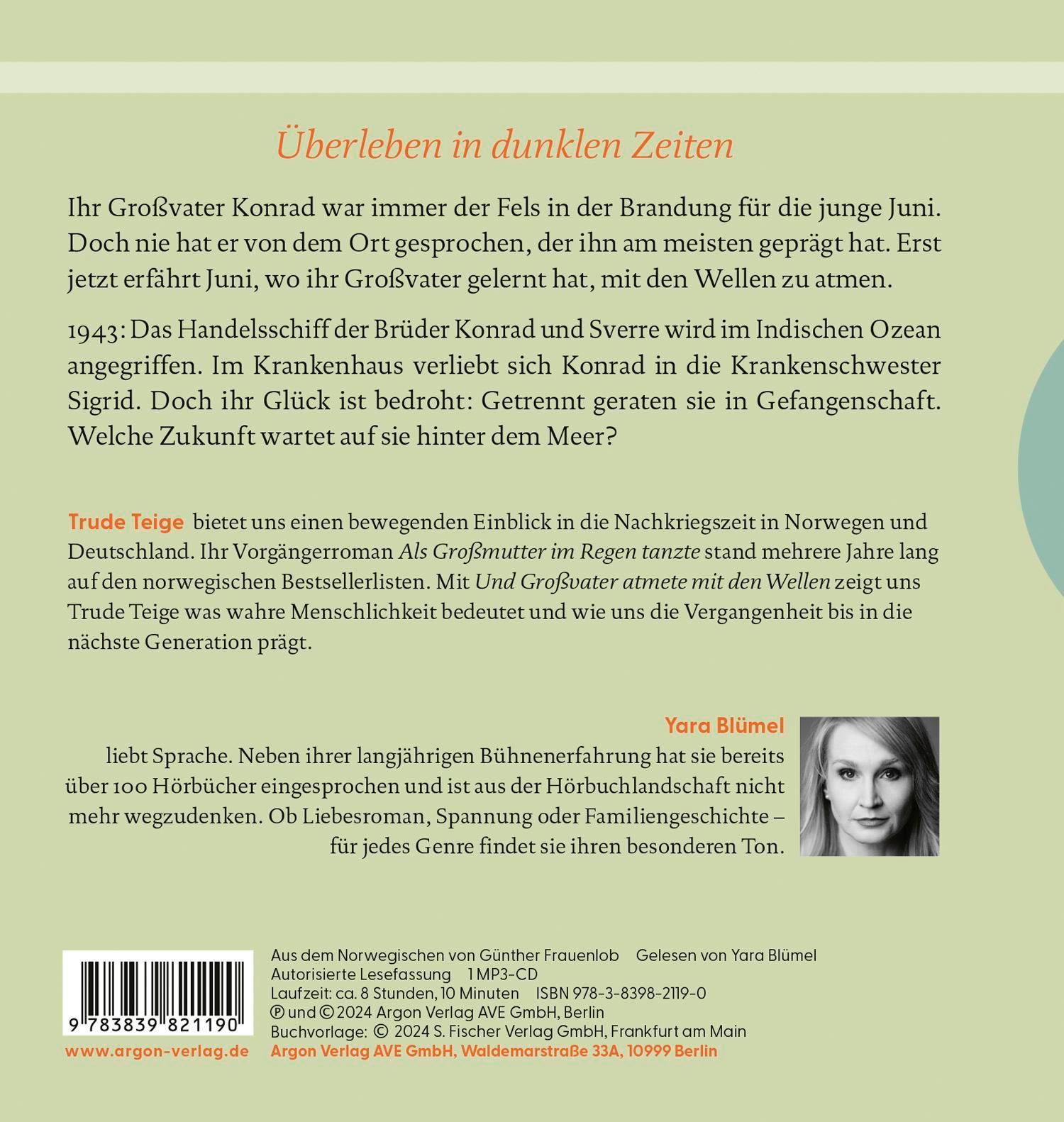 Rückseitencover Und Großvater atmete mit den Wellen