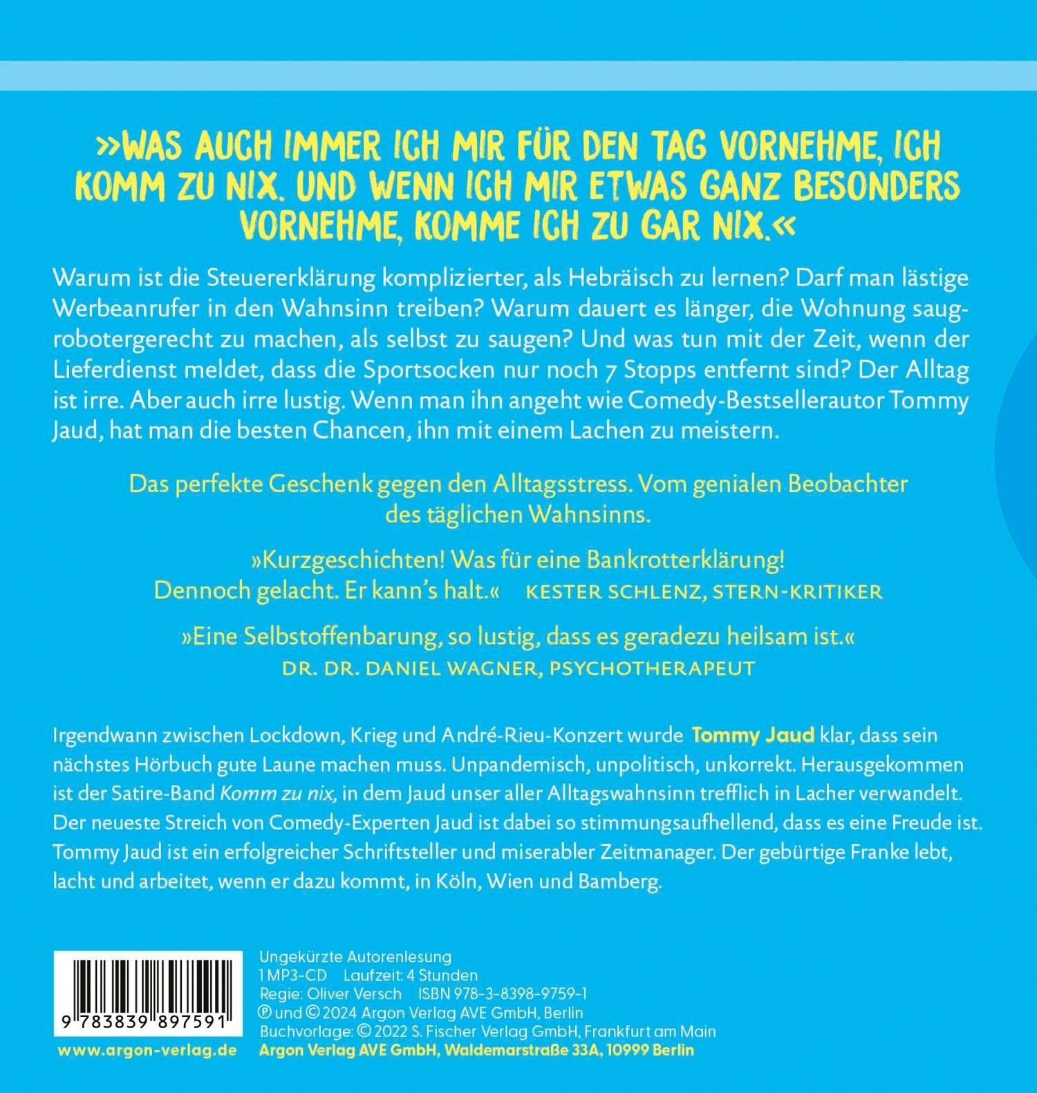Rückseitencover Komm Zu Nix?Nix Erledigt Und Trotzdem Fertig(Hörbe