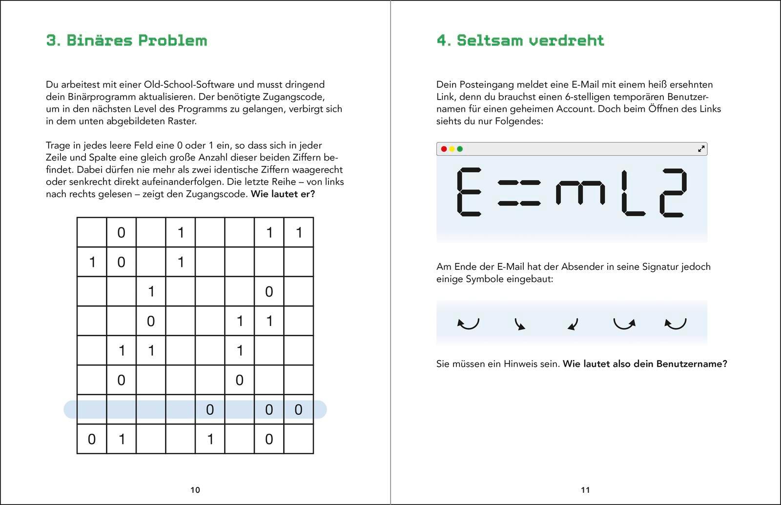 Beispielinhalt (Bild) Hacked! Das Cybercrime-Rätselbuch
