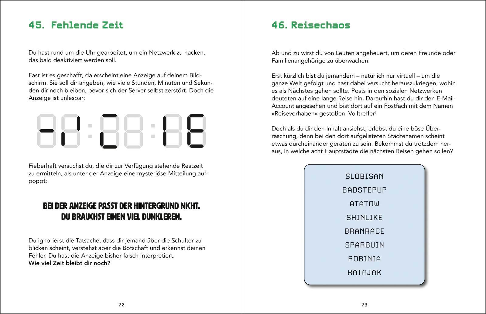 Beispielinhalt (Bild) Hacked! Das Cybercrime-Rätselbuch