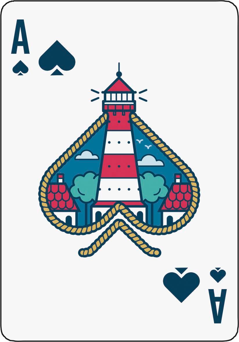 Beispielinhalt (Bild) Ahoi! 55 Spielkarten mit Motiven von der Küste