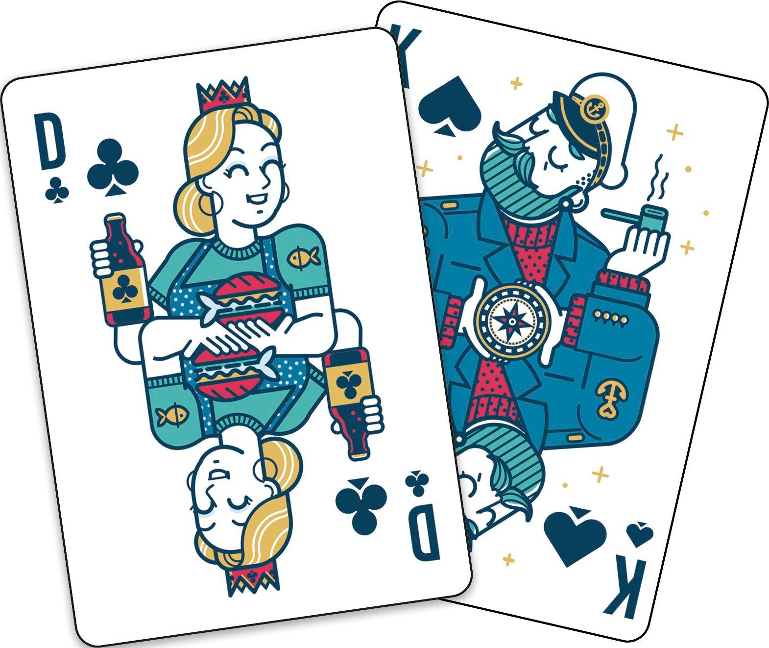 Beispielinhalt (Bild) Ahoi! 55 Spielkarten mit Motiven von der Küste