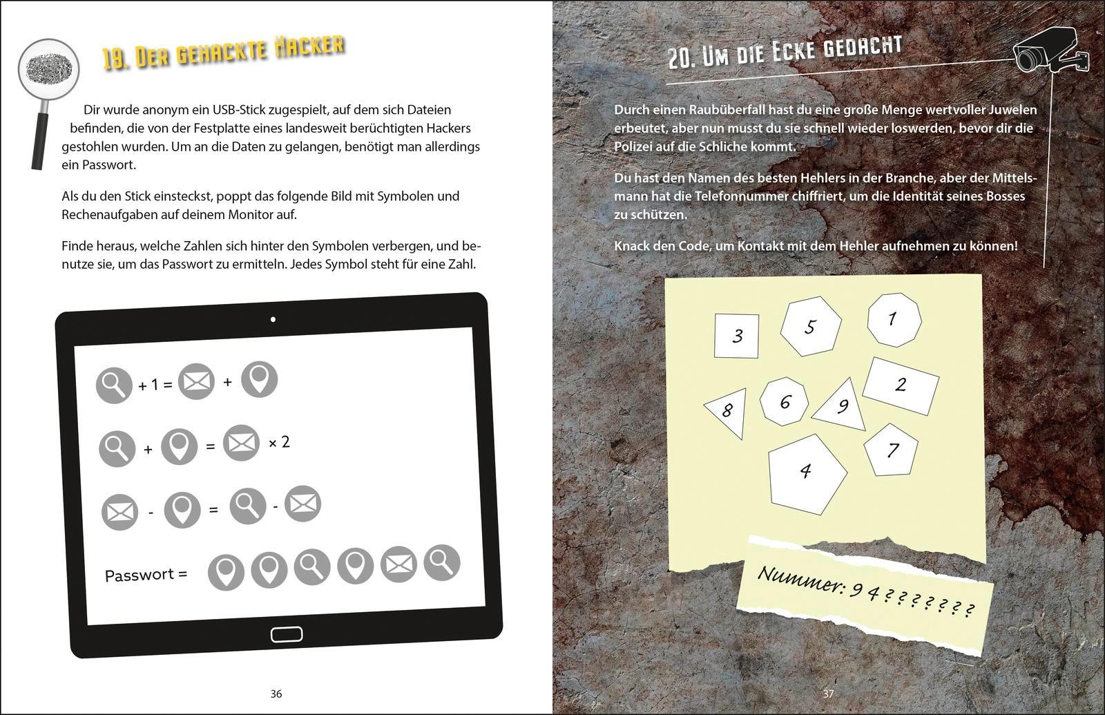 Beispielinhalt (Bild) Das perfekte Verbrechen-Rätselbuch