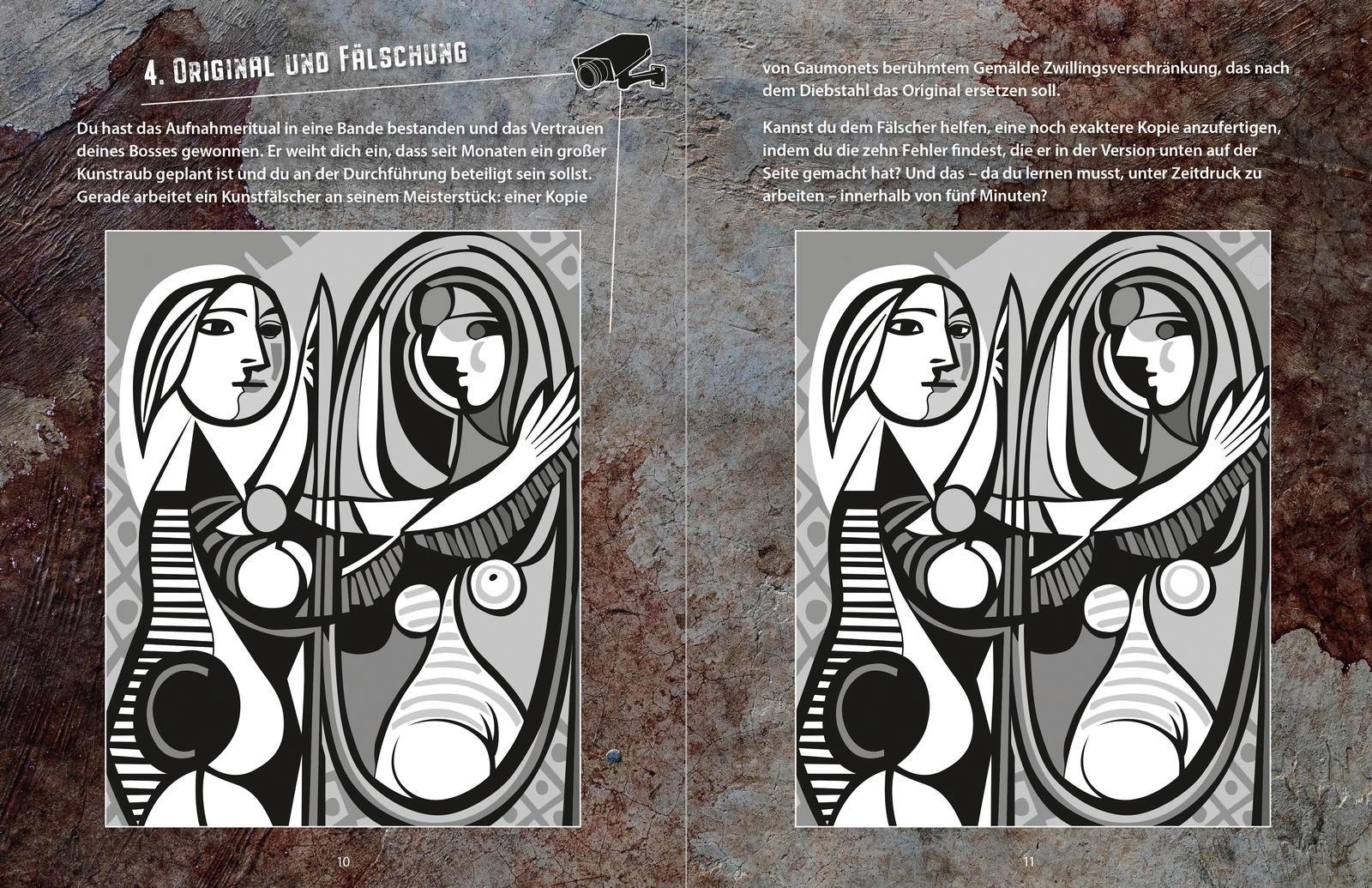 Beispielinhalt (Bild) Das perfekte Verbrechen-Rätselbuch