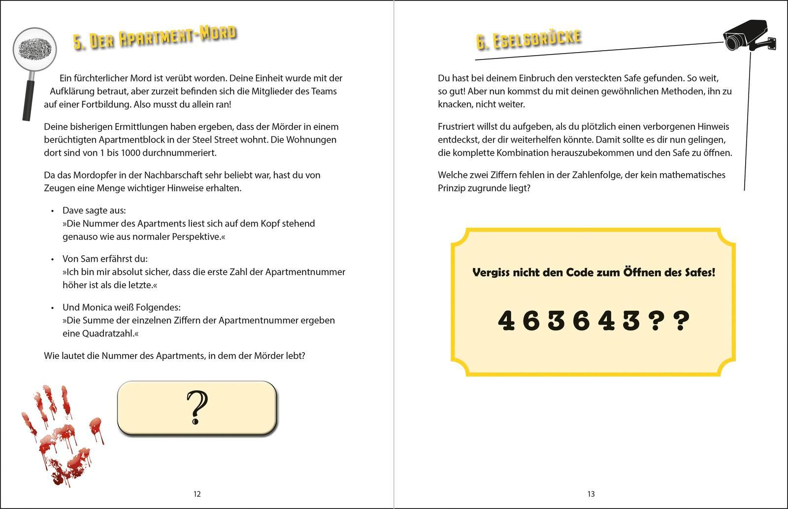 Beispielinhalt (Bild) Das perfekte Verbrechen-Rätselbuch