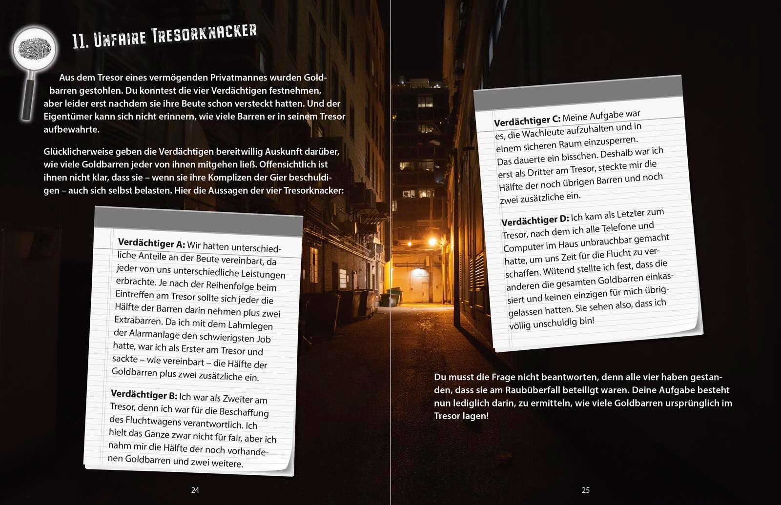 Beispielinhalt (Bild) Das perfekte Verbrechen-Rätselbuch