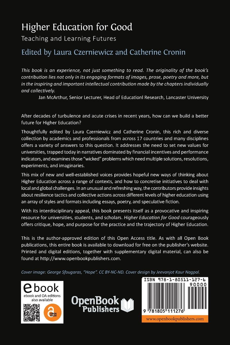 Rückseitencover Higher Education for Good