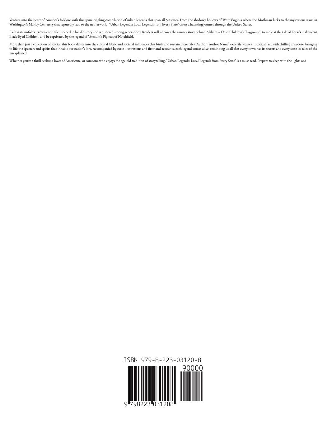 Rückseitencover Urban Legends From Every State