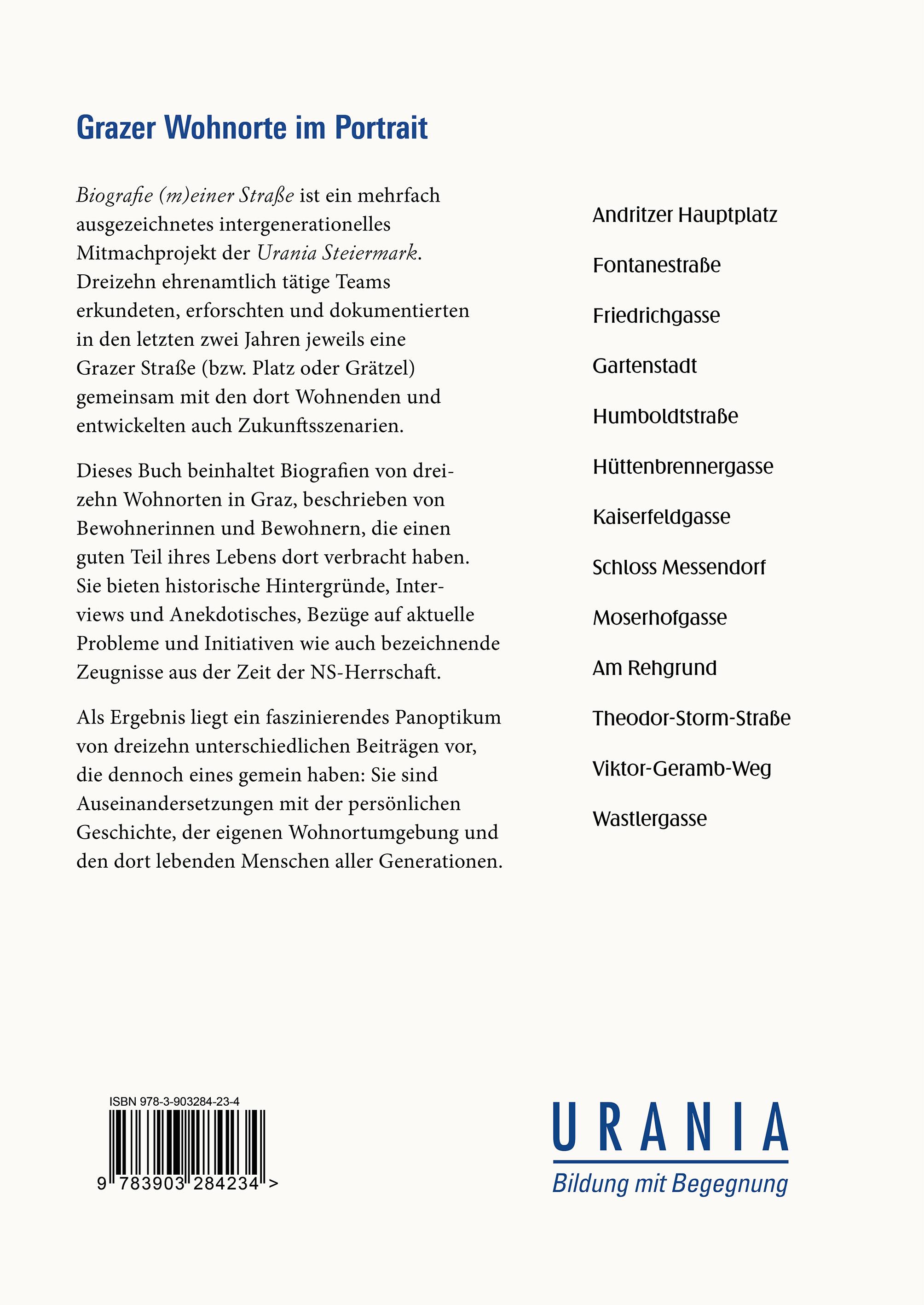 Rückseitencover Biografie (m)einer Straße