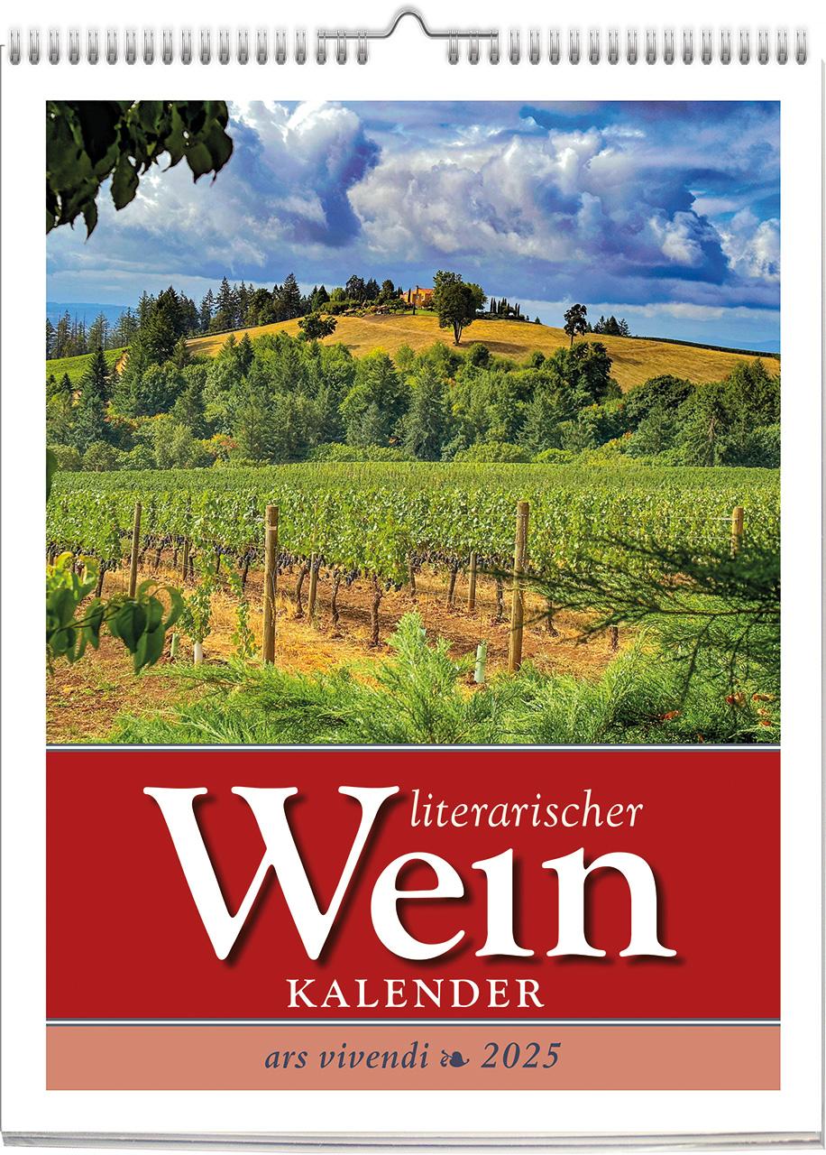 Vorderes Coverbild Literarischer Wein - Kalender 2025