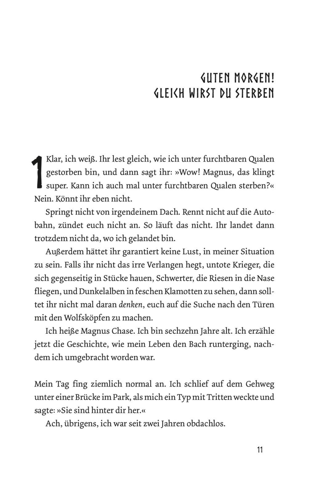 Beispielinhalt (Bild) Magnus Chase 1: Das Schwert des Sommers