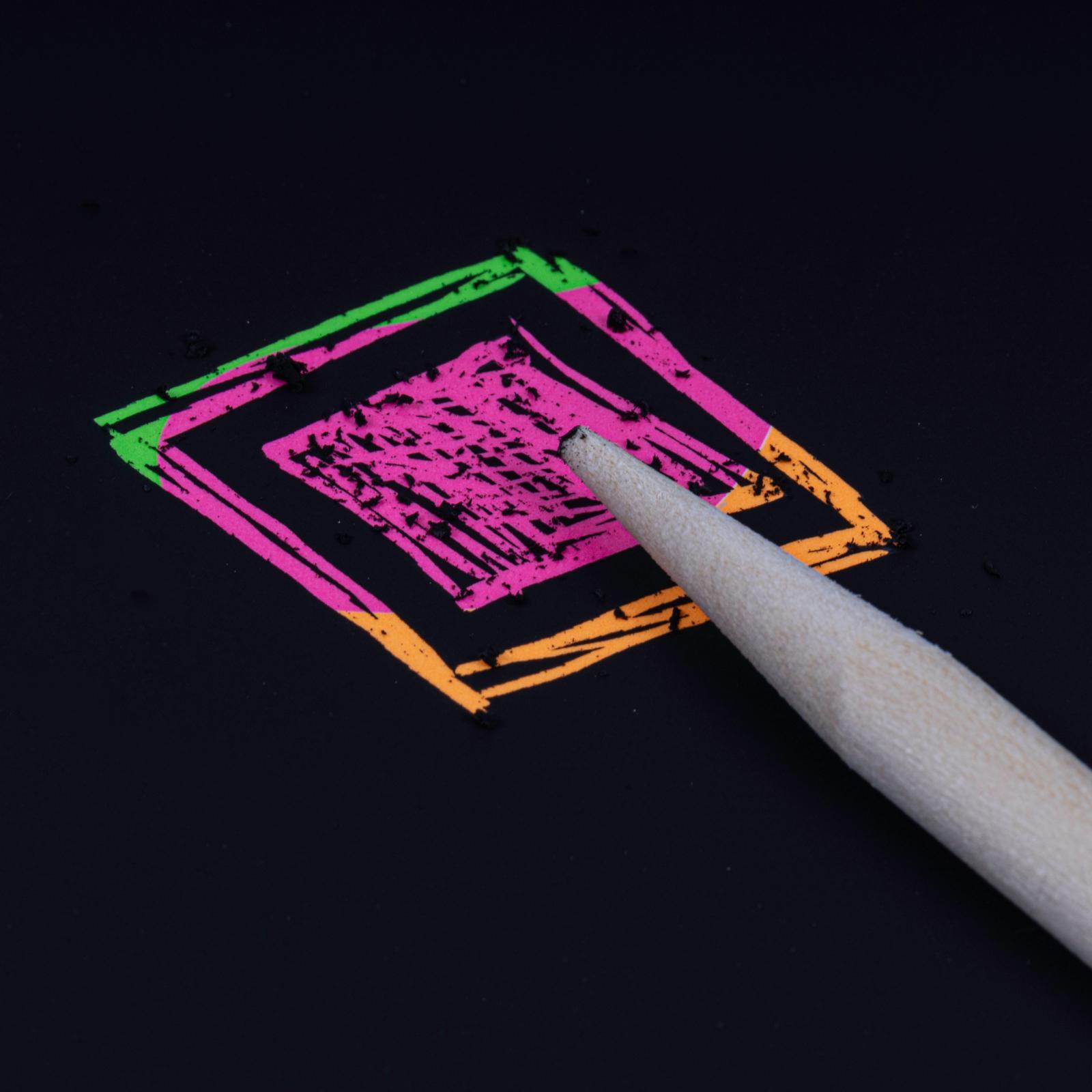 Beispielinhalt (Bild) Kratzbilder für Kinder: Kreative Kratzkunst: Neon