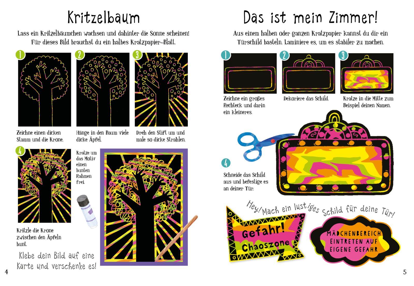Beispielinhalt (Bild) Kratzbilder für Kinder: Kreative Kratzkunst: Neon