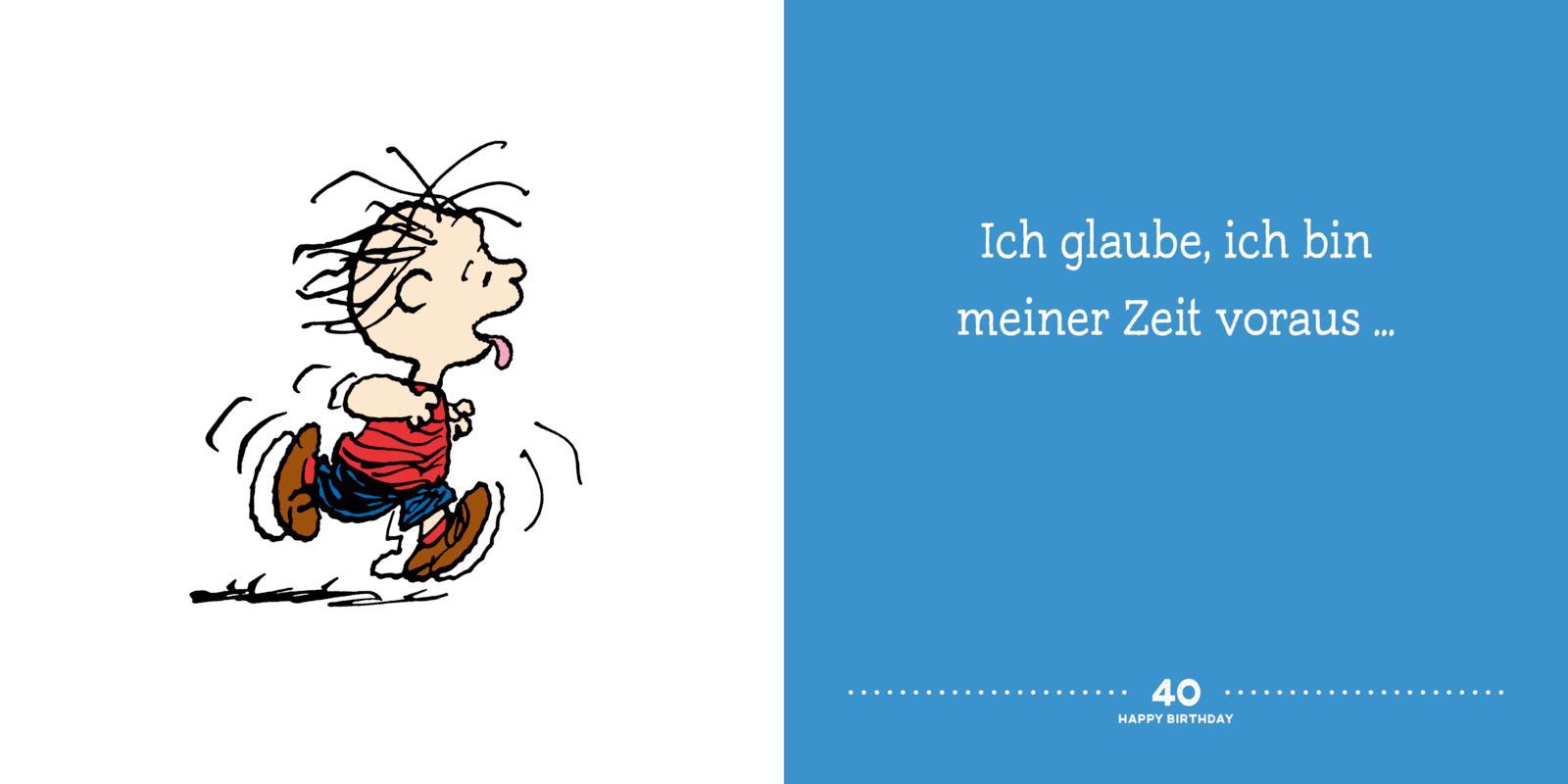 Beispielinhalt (Bild) Peanuts Geschenkbuch: Happy Birthday zum 40. Geburtstag