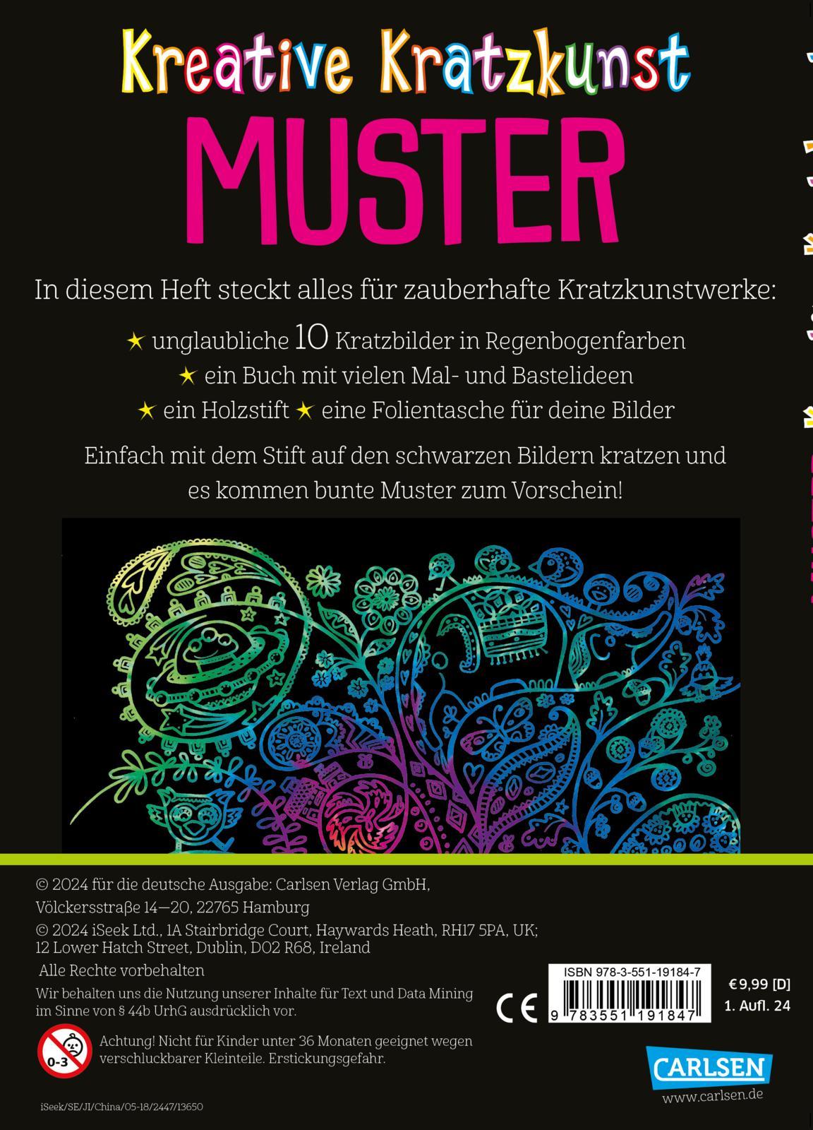 Rückseitencover Kratzbilder für Kinder: Kreative Kratzkunst: Muster