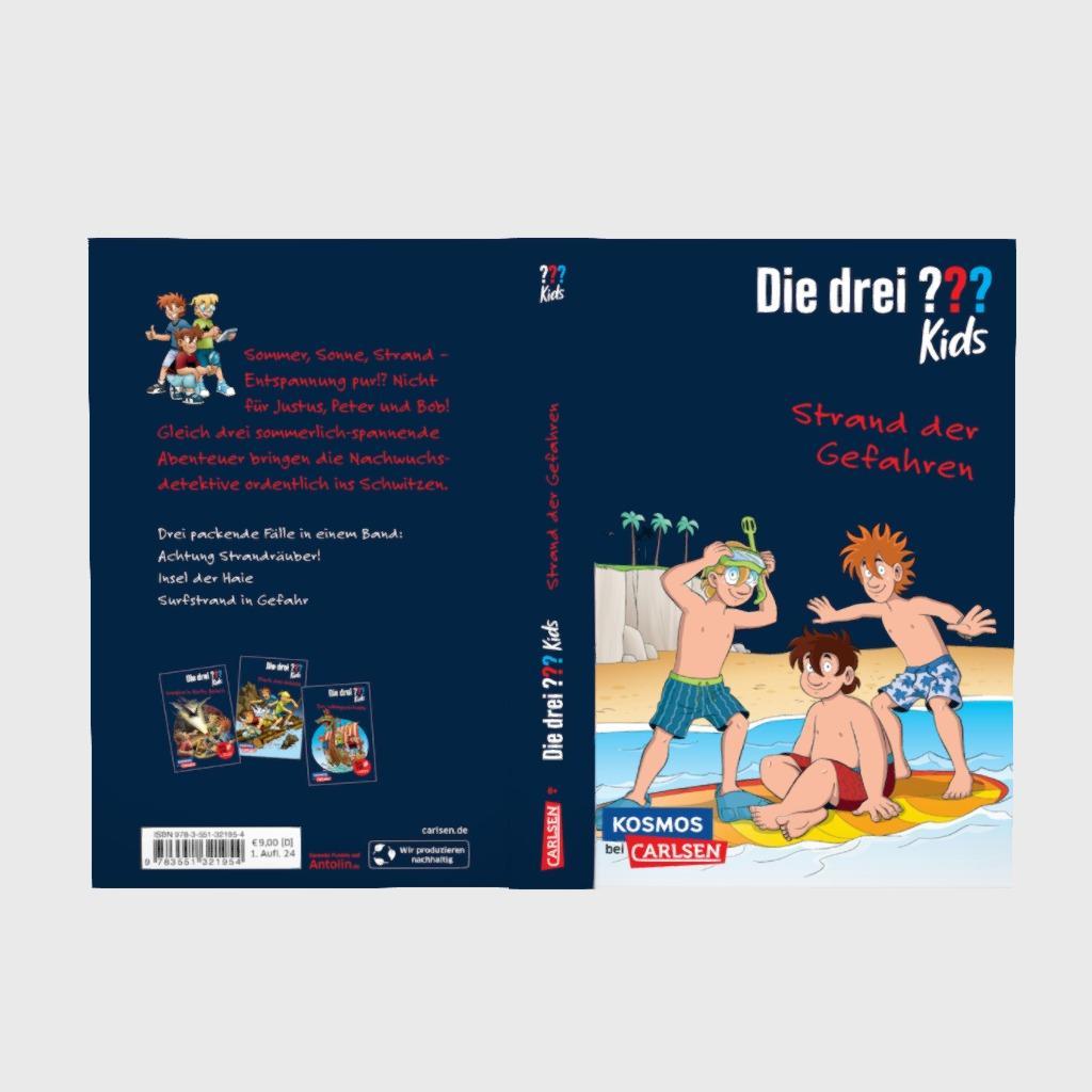 Beispielinhalt (Bild) Die drei ??? Kids: Strand der Gefahren - Dreifachband