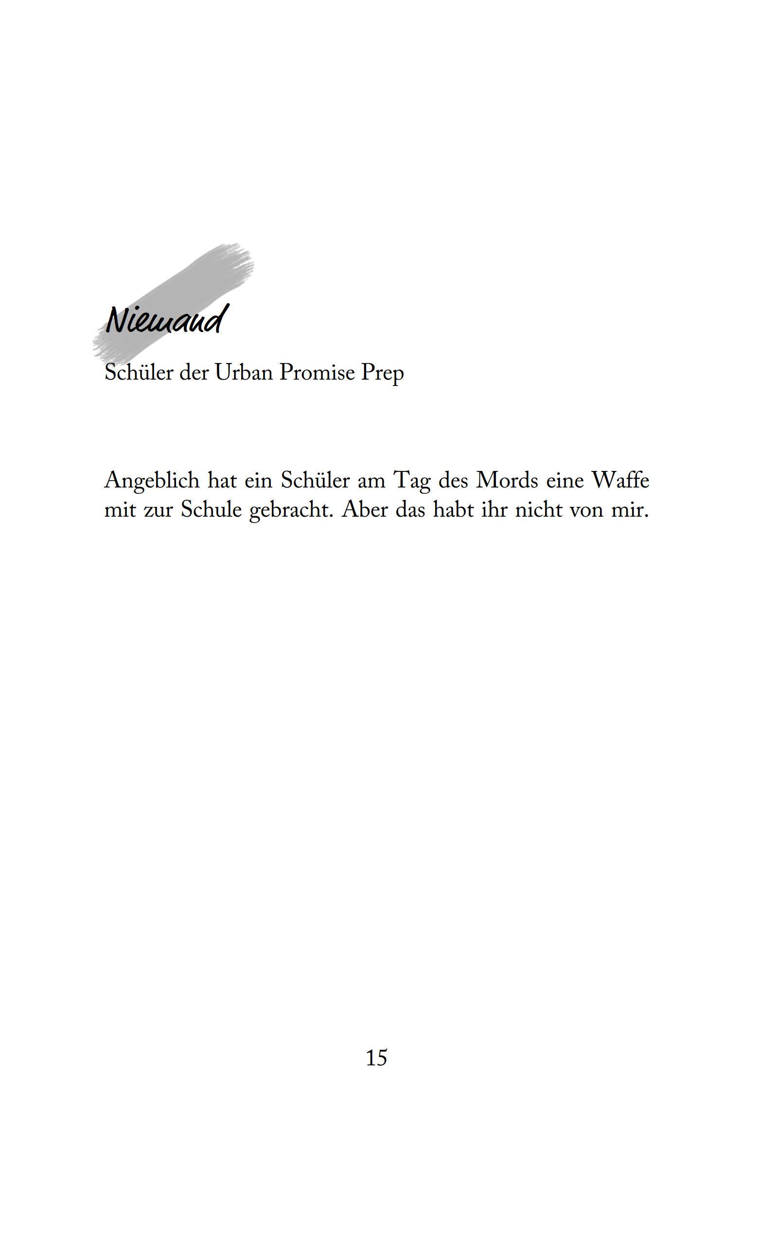 Beispielinhalt (Bild) Promise Boys - Drei Schüler. Drei Motive. Ein Mord.