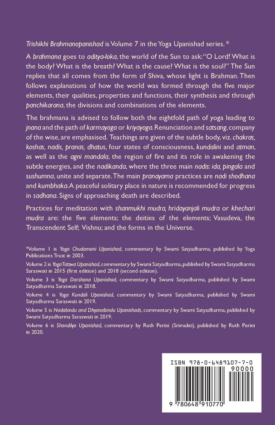 Rückseitencover Trishikhi Brahmanopanishad