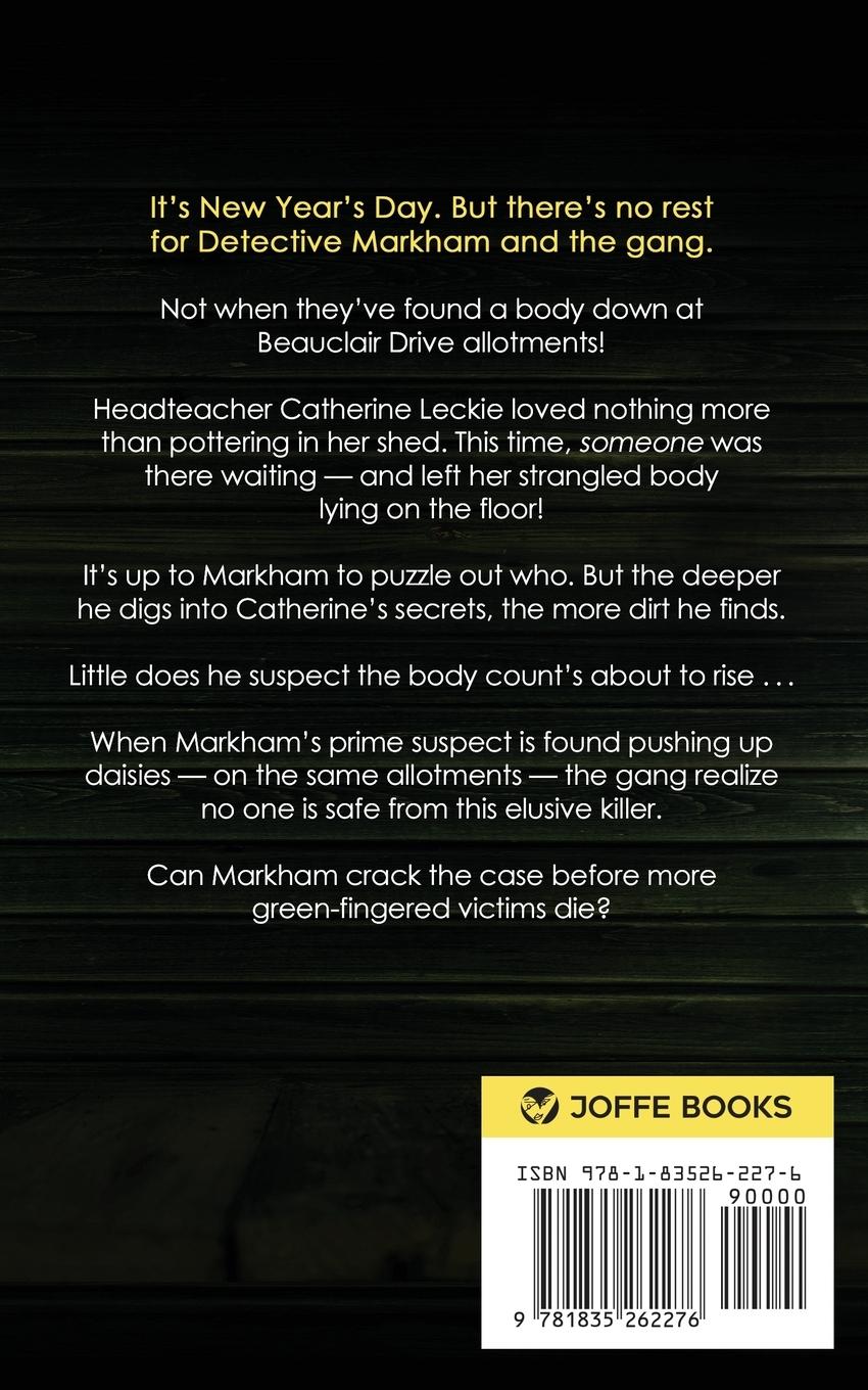 Rückseitencover CRIME IN THE ALLOTMENT a fiercely addictive mystery