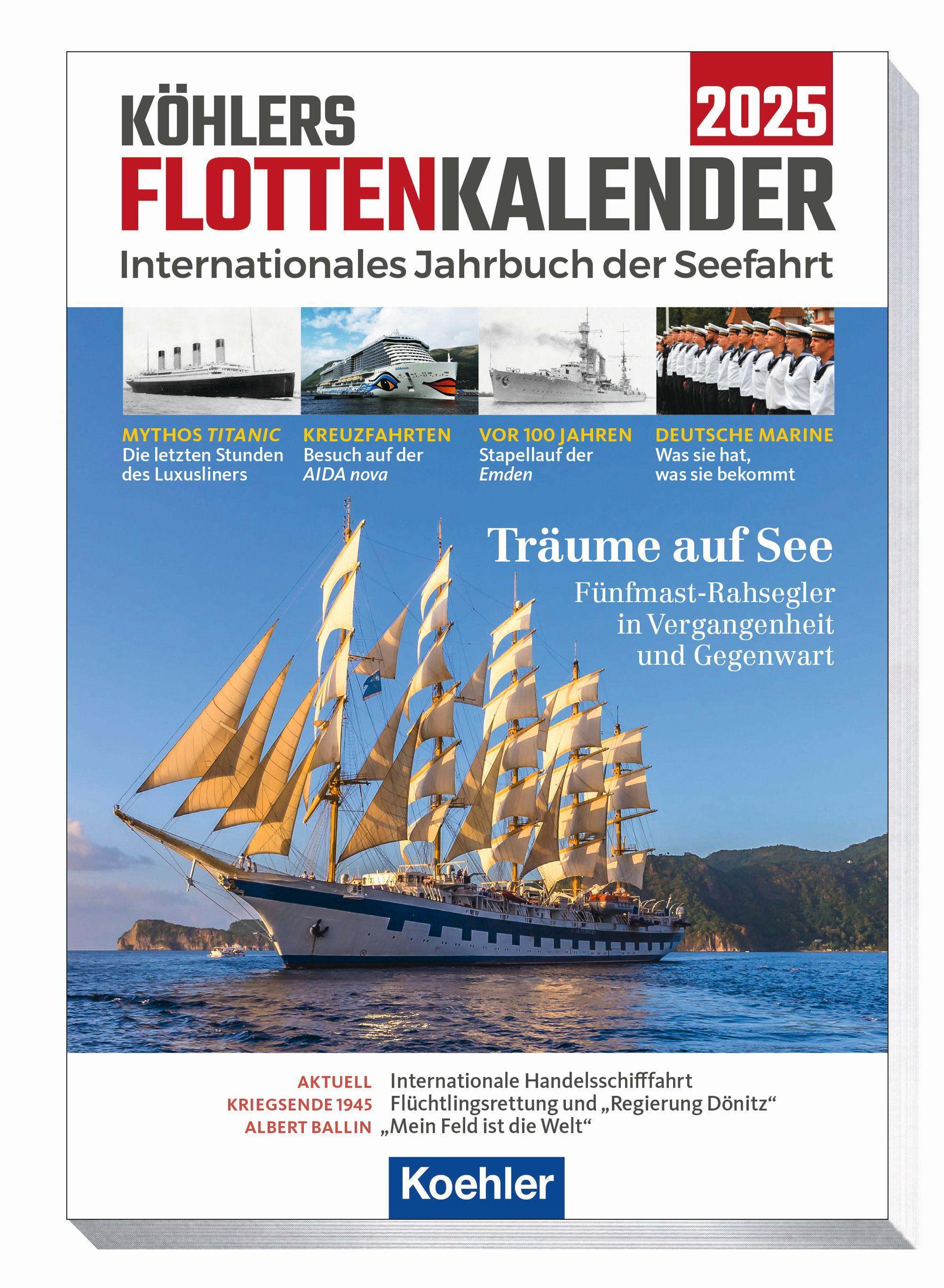 Vorderes Coverbild Köhlers FlottenKalender 2025