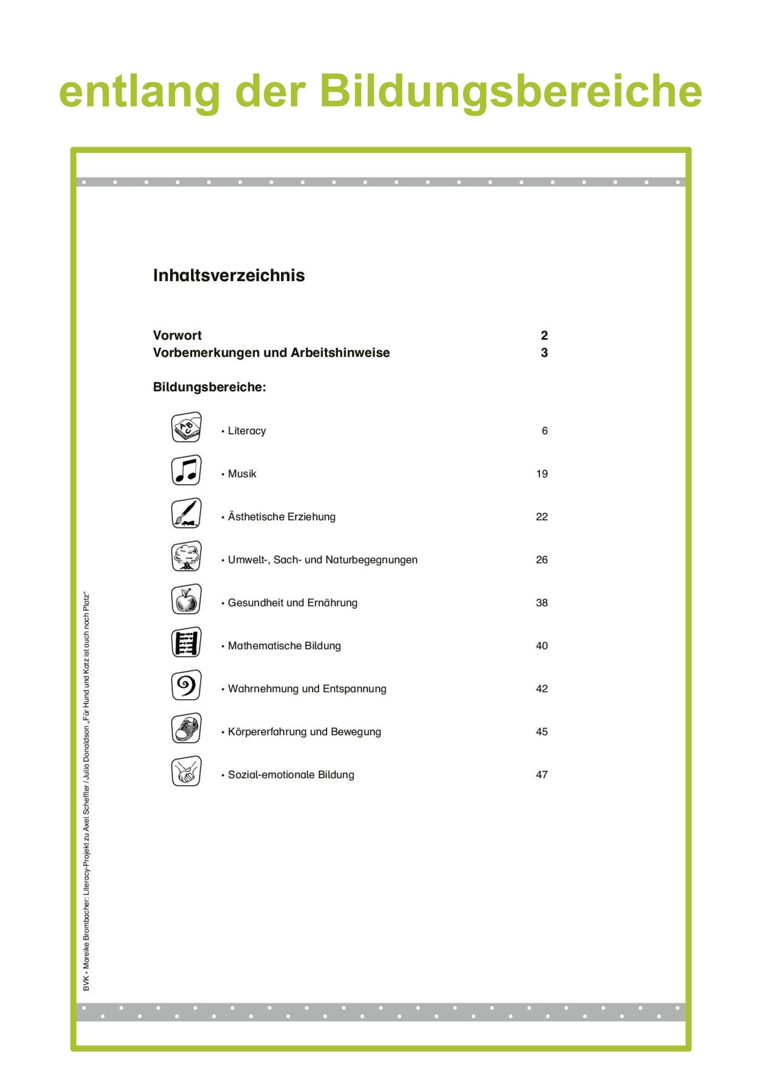 Beispielinhalt (Bild) Literacy-Projekt zum Bilderbuch Für Hund und Katz ist auch noch Platz