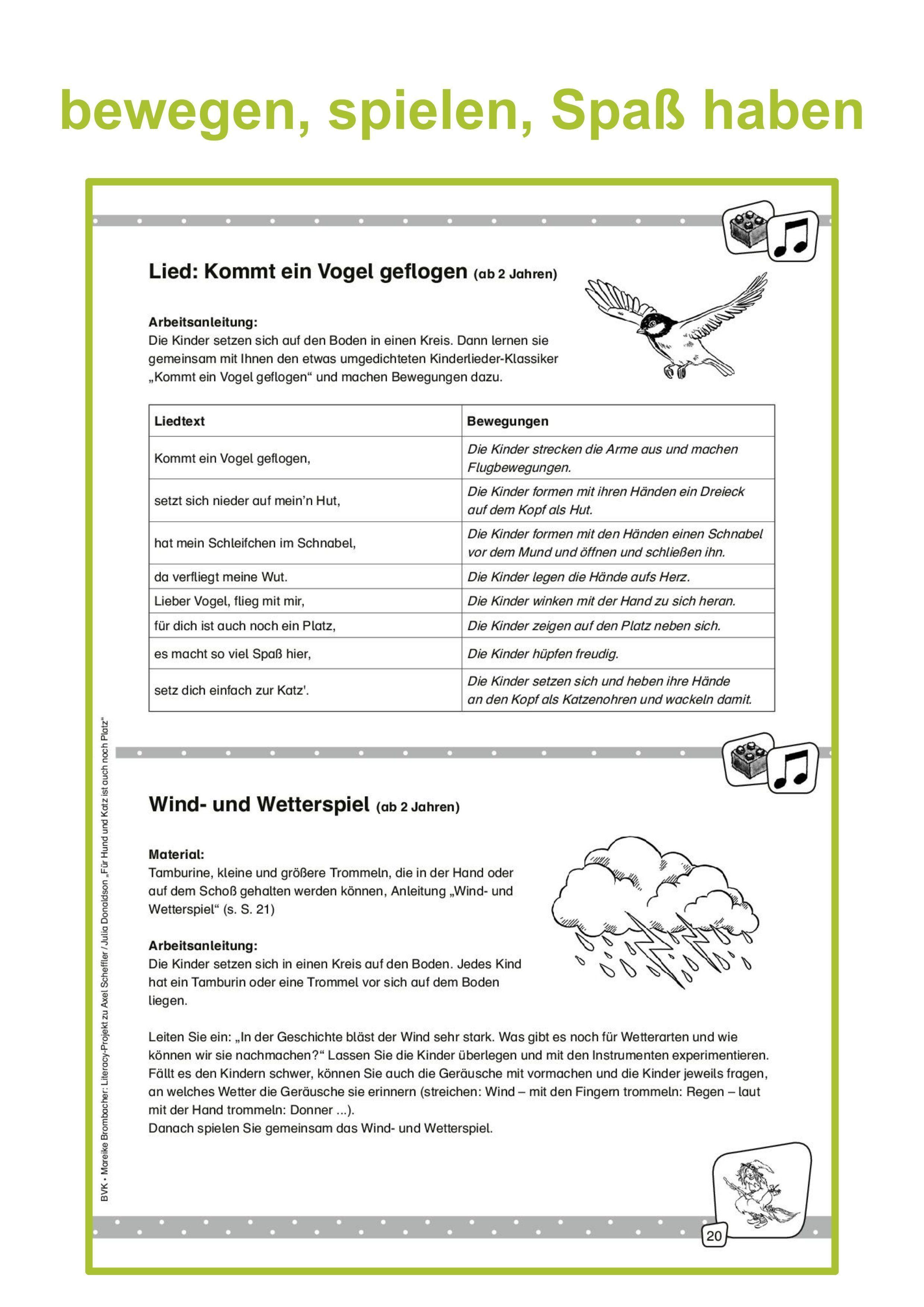 Beispielinhalt (Bild) Literacy-Projekt zum Bilderbuch Für Hund und Katz ist auch noch Platz